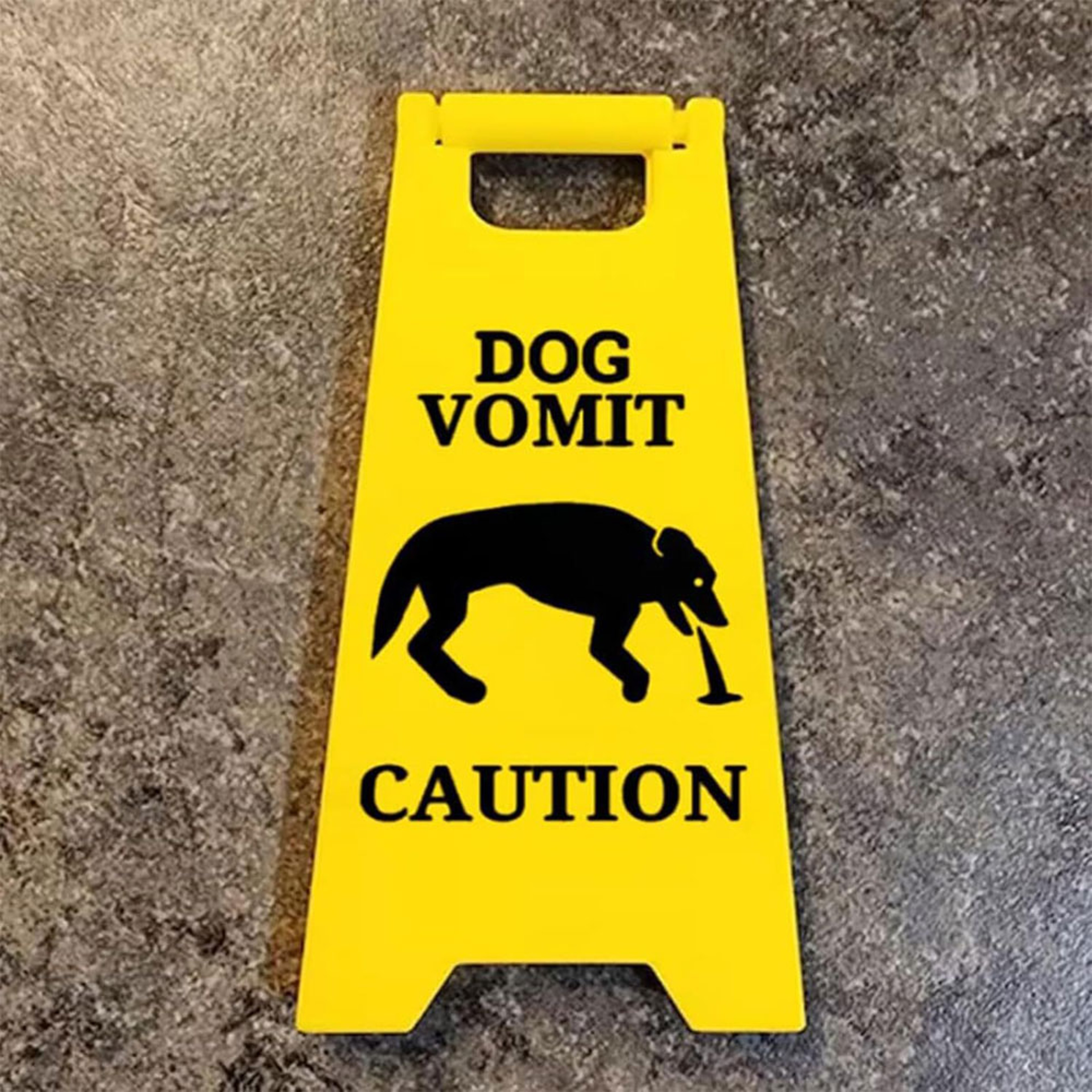 Funny Cat Vomit Sign  Bright Yellow Yard Sign for Dogs & Cats – view 6
