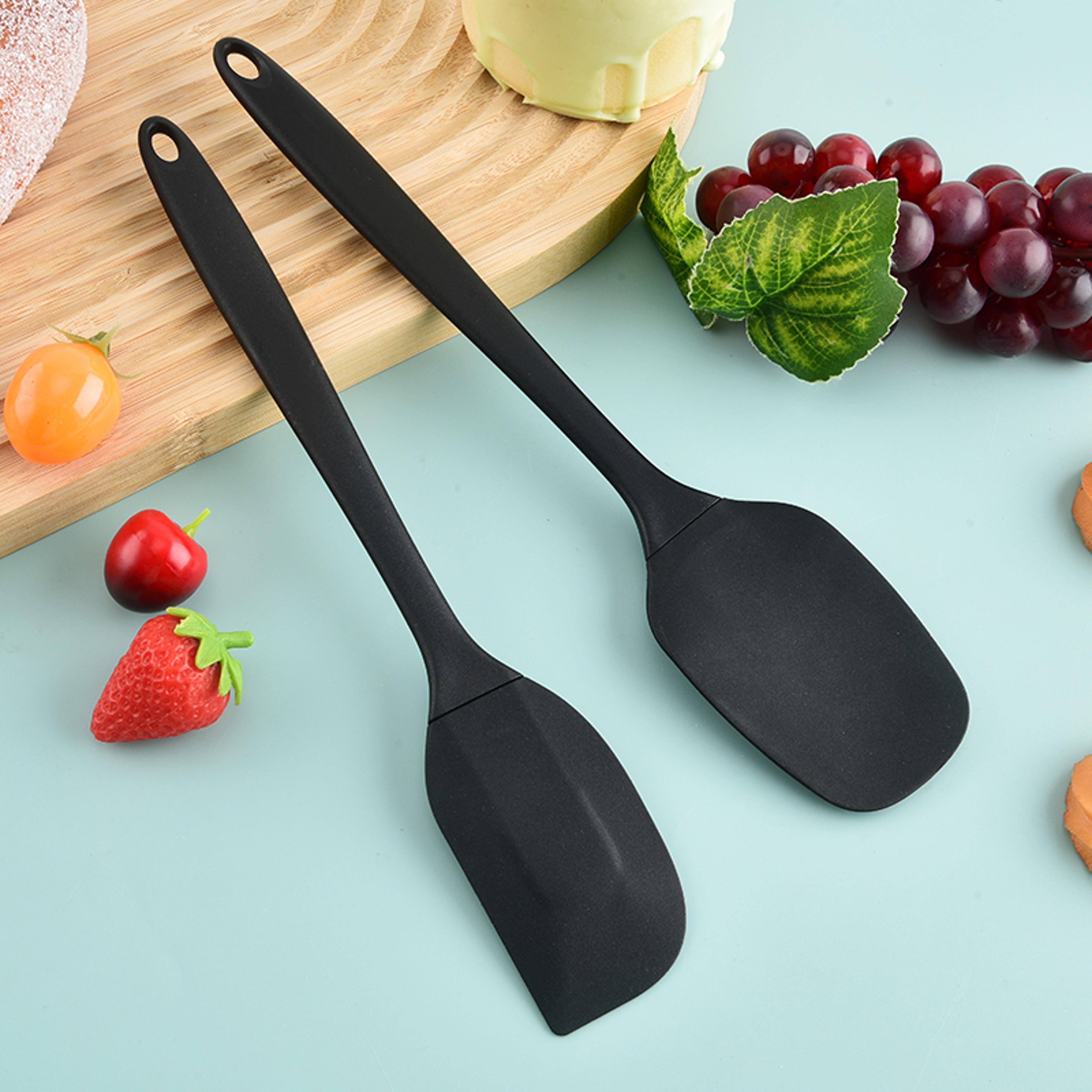 Silicone Kitchen Scraper & Spatula Set  Premium Non-Integrated Baking Tools with Oil Brush for Easy Baking & Cooking – view 2