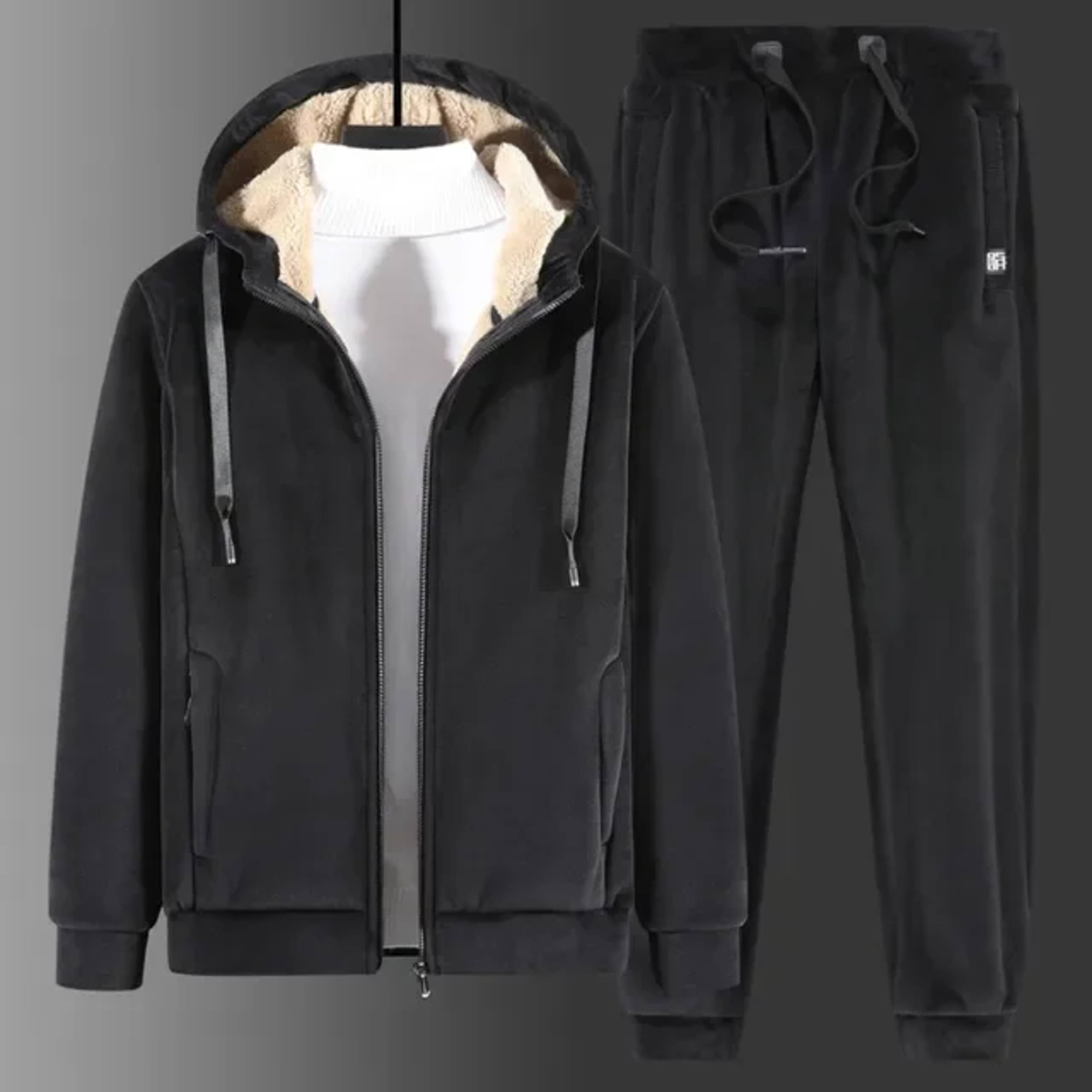 Premium Cashmere Tracksuit Men  Stylish Warm Hoodie Set For Winter 4