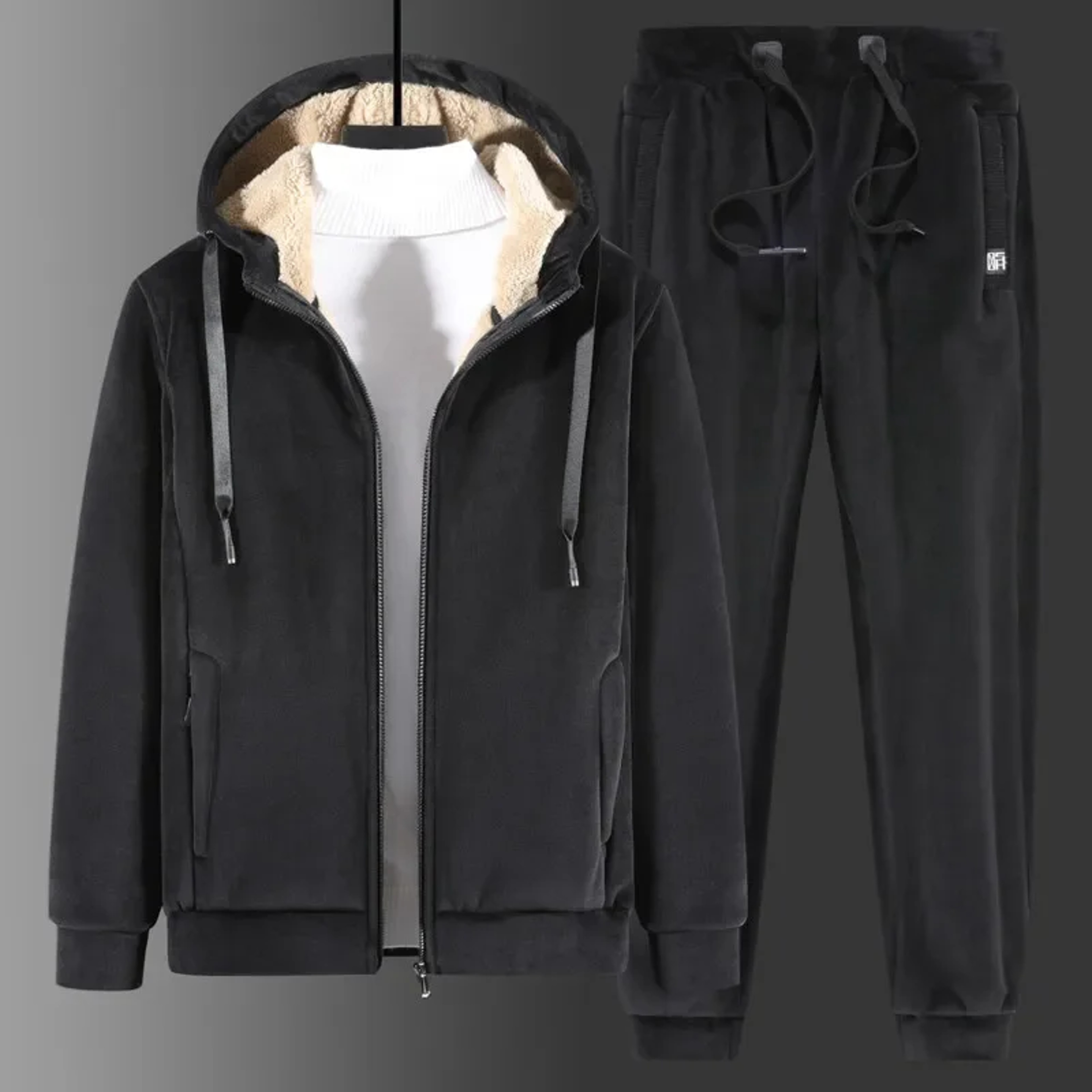 Premium Cashmere Tracksuit Men  Stylish Warm Hoodie Set For Winter 3
