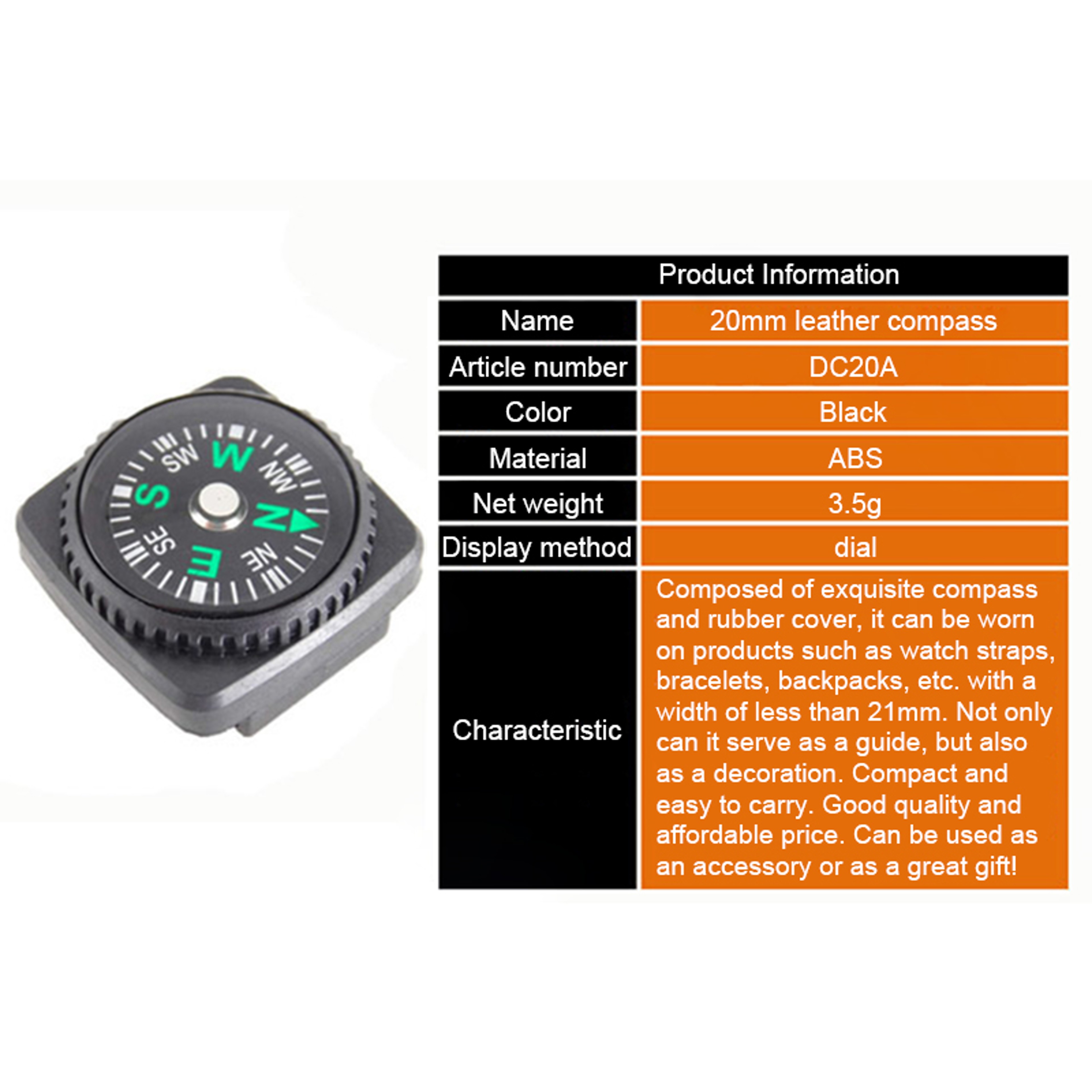 Portable Mini Wristband Compass for Outdoor Camping, Hiking & Survival – view 7