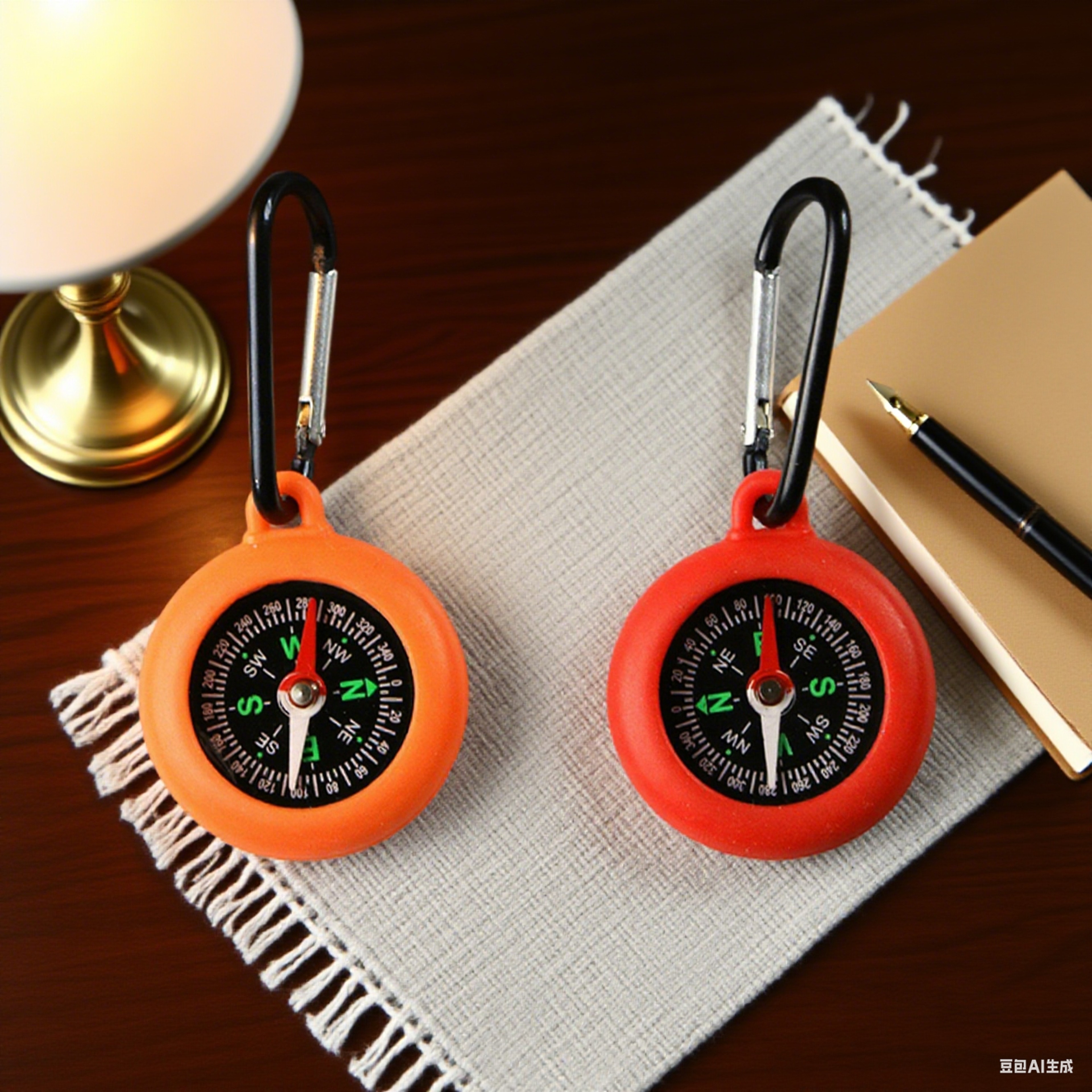 Survival Compass With Carabiner Clip  Silicone Field Compass For Camping  Outdoor Adventures 0
