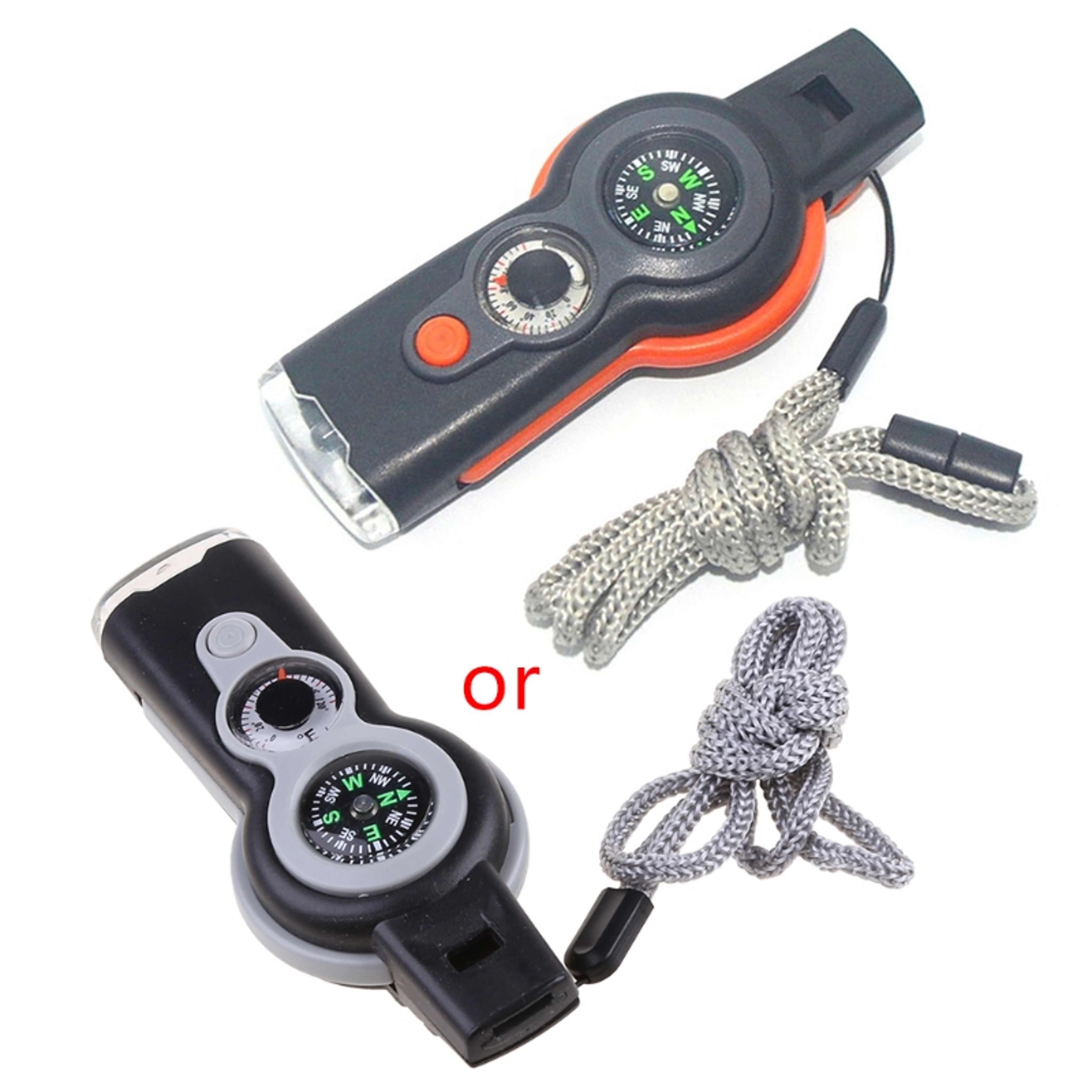 Survival Whistle with LED Light, Compass, Thermometer & Magnifier  Perfect Outdoor Emergency Tool – view 1