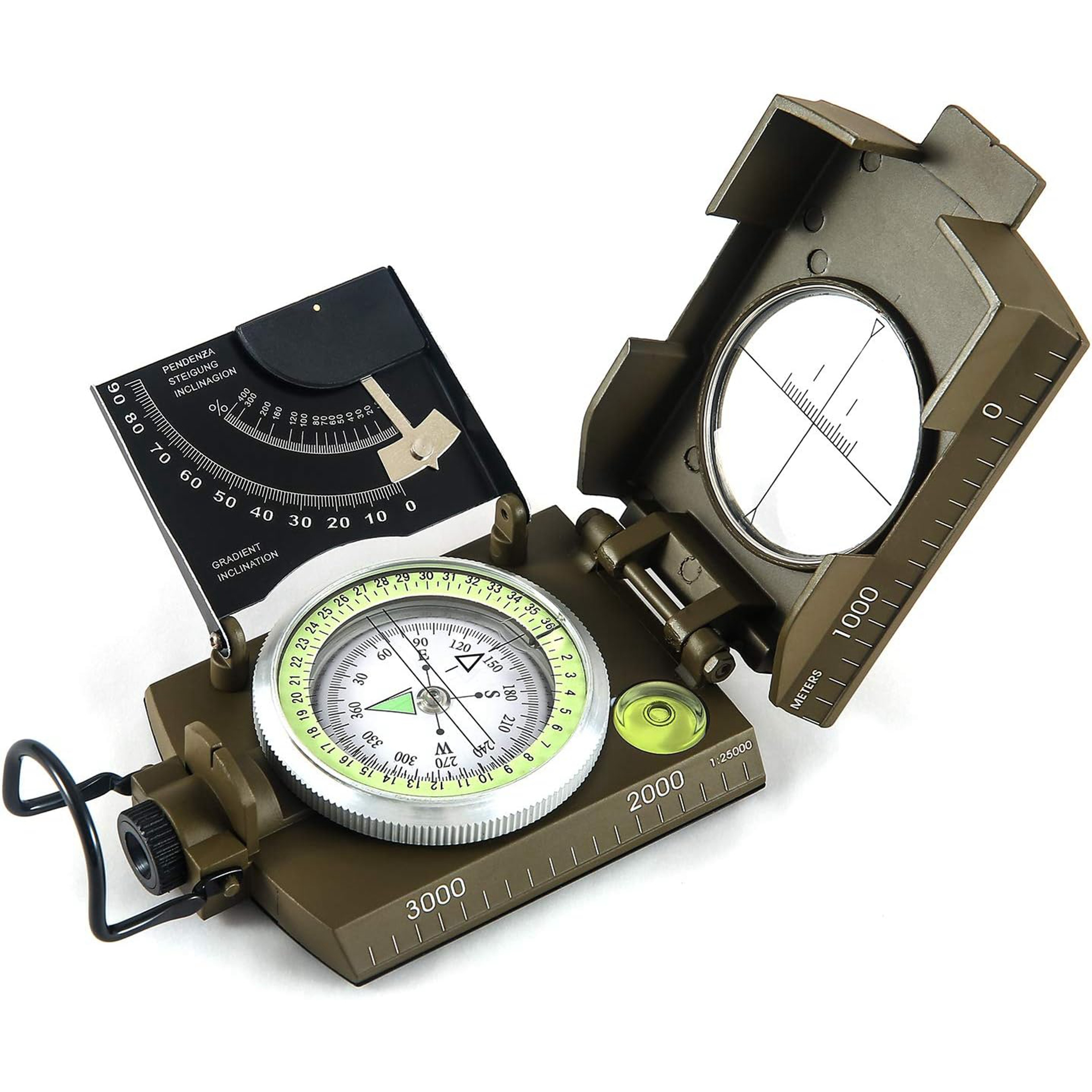 High-Precision Metal Compass with Inclinometer for Outdoor Navigation – view 8