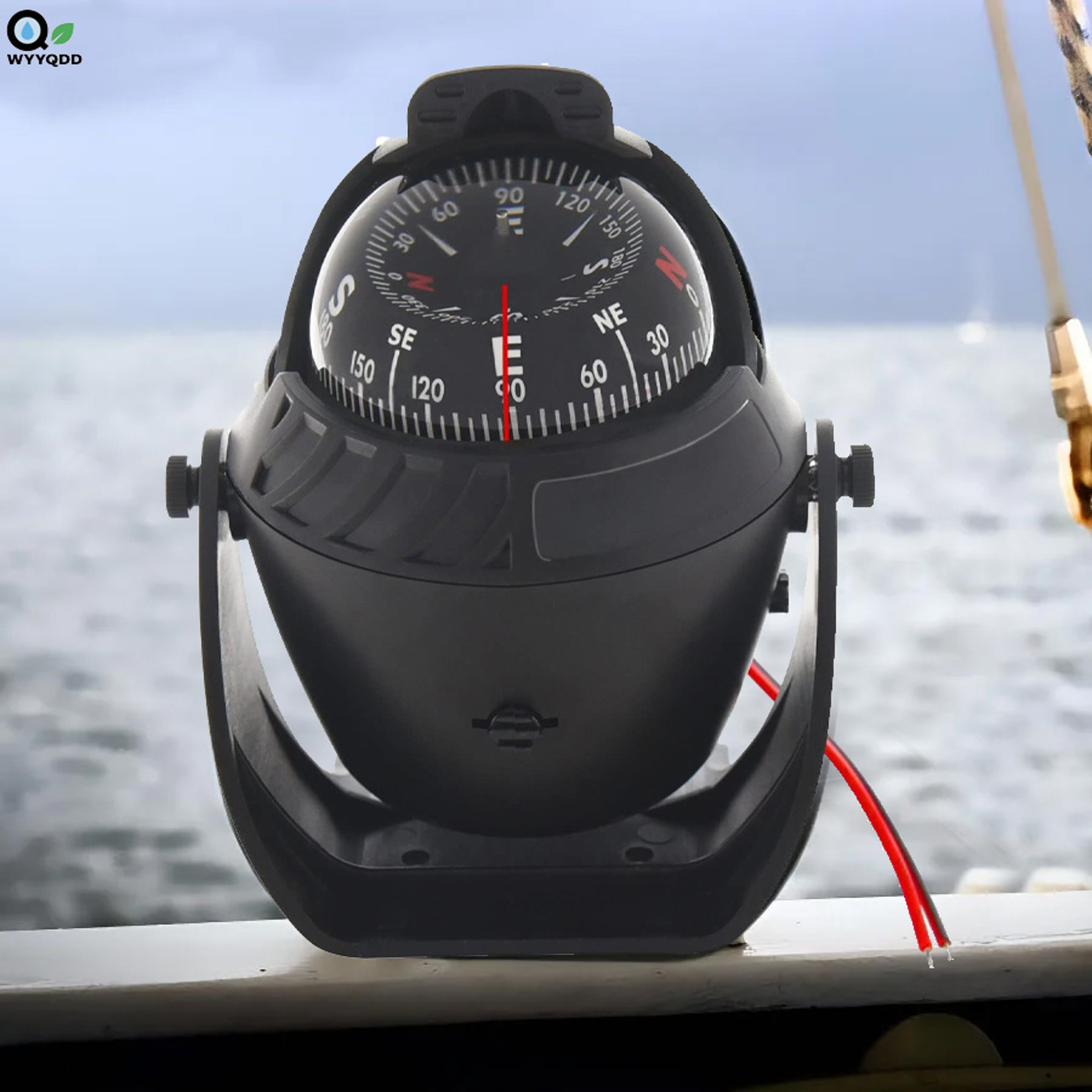 Boat Compass Dash Mount  Pivoting Marine Compass with Light for Car Dashboard – view 1