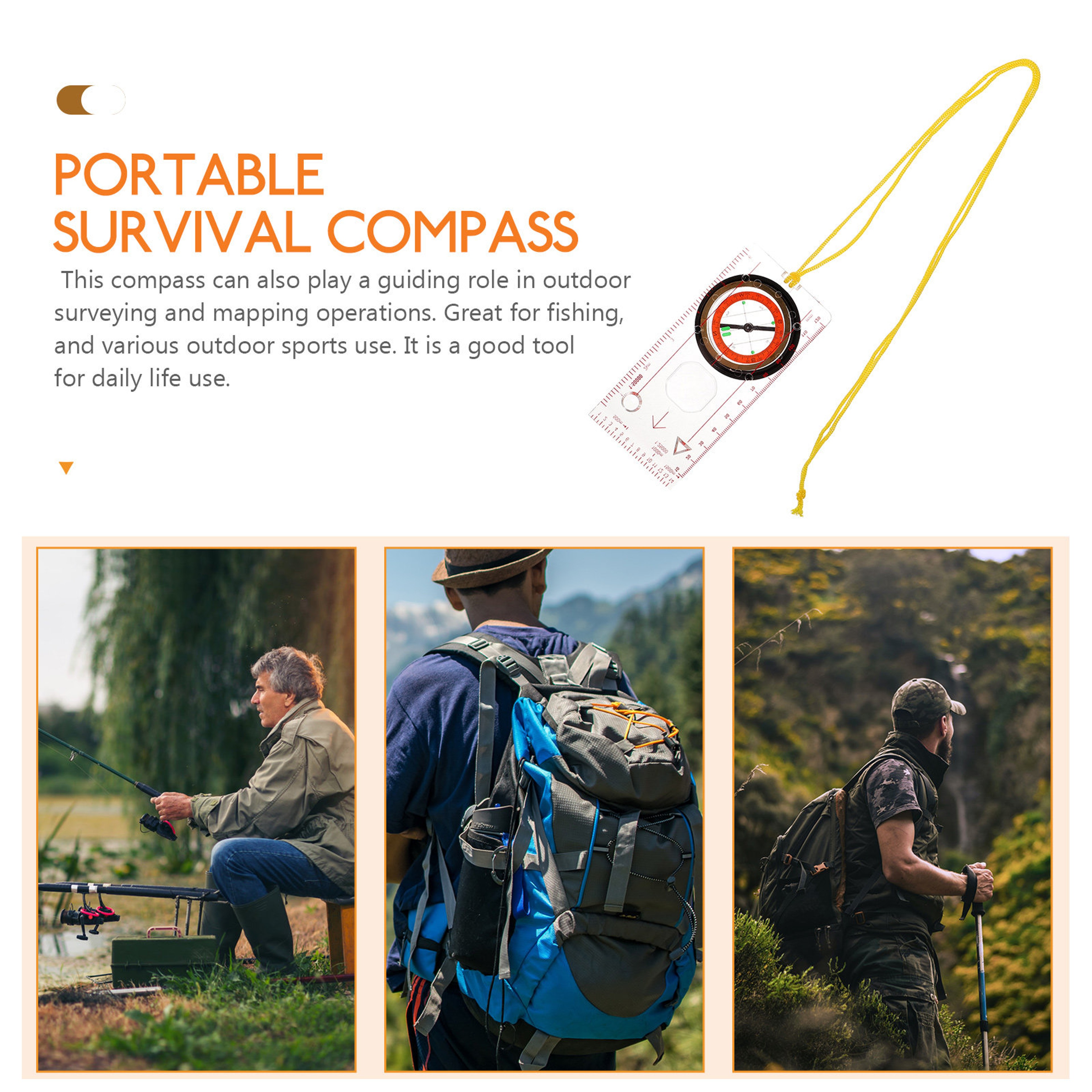 All-in-One Survival Compass with Measuring Scale, Direction Finder, and Inclinometer for Hiking, Climbing, and Field – view 5