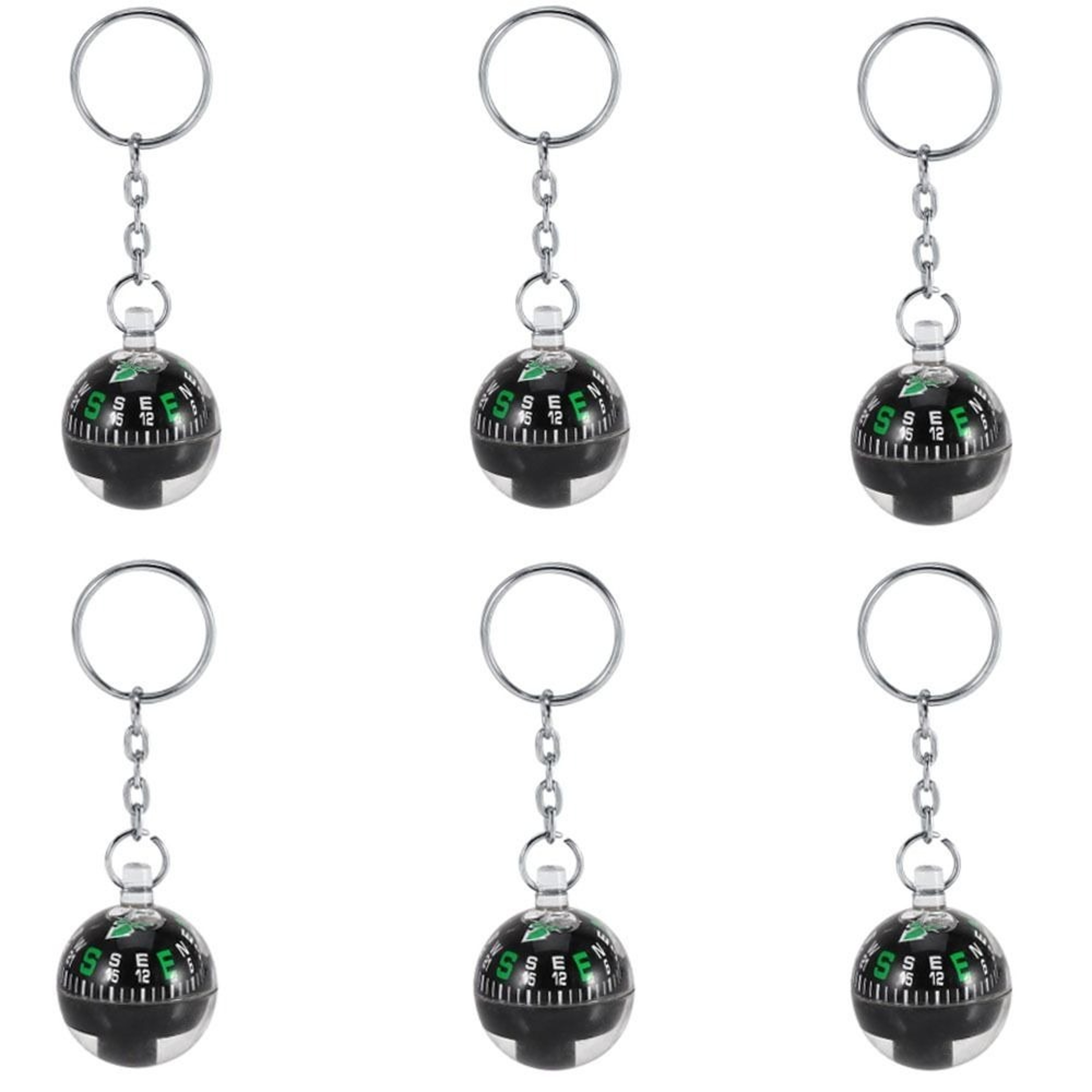 Compact Ball Keychain Compass  Black Liquid Filled Keychain for Travel Navigation – view 7