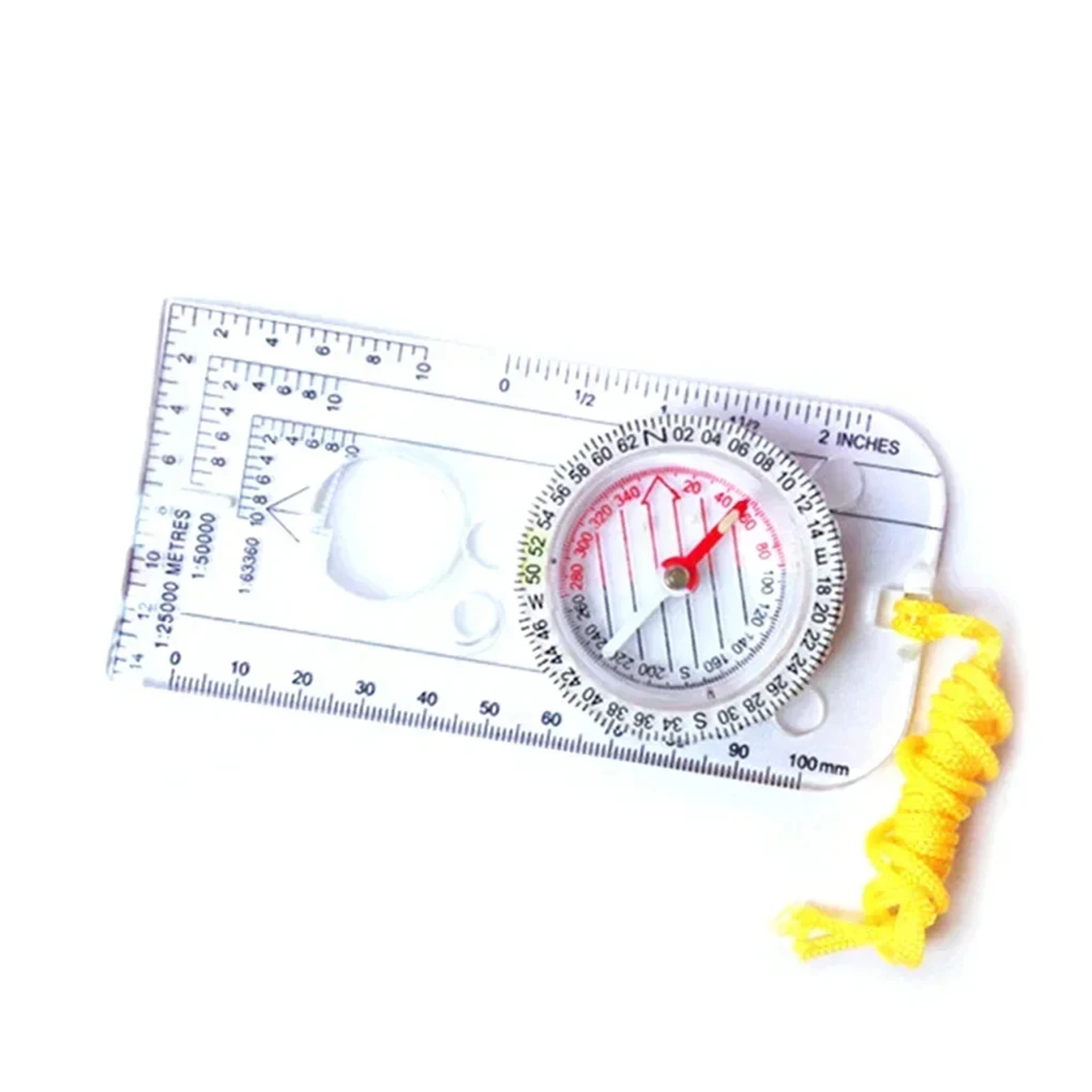 Precision Map Navigation Tool Set with Orienteering Compass and Map Ruler – view 1