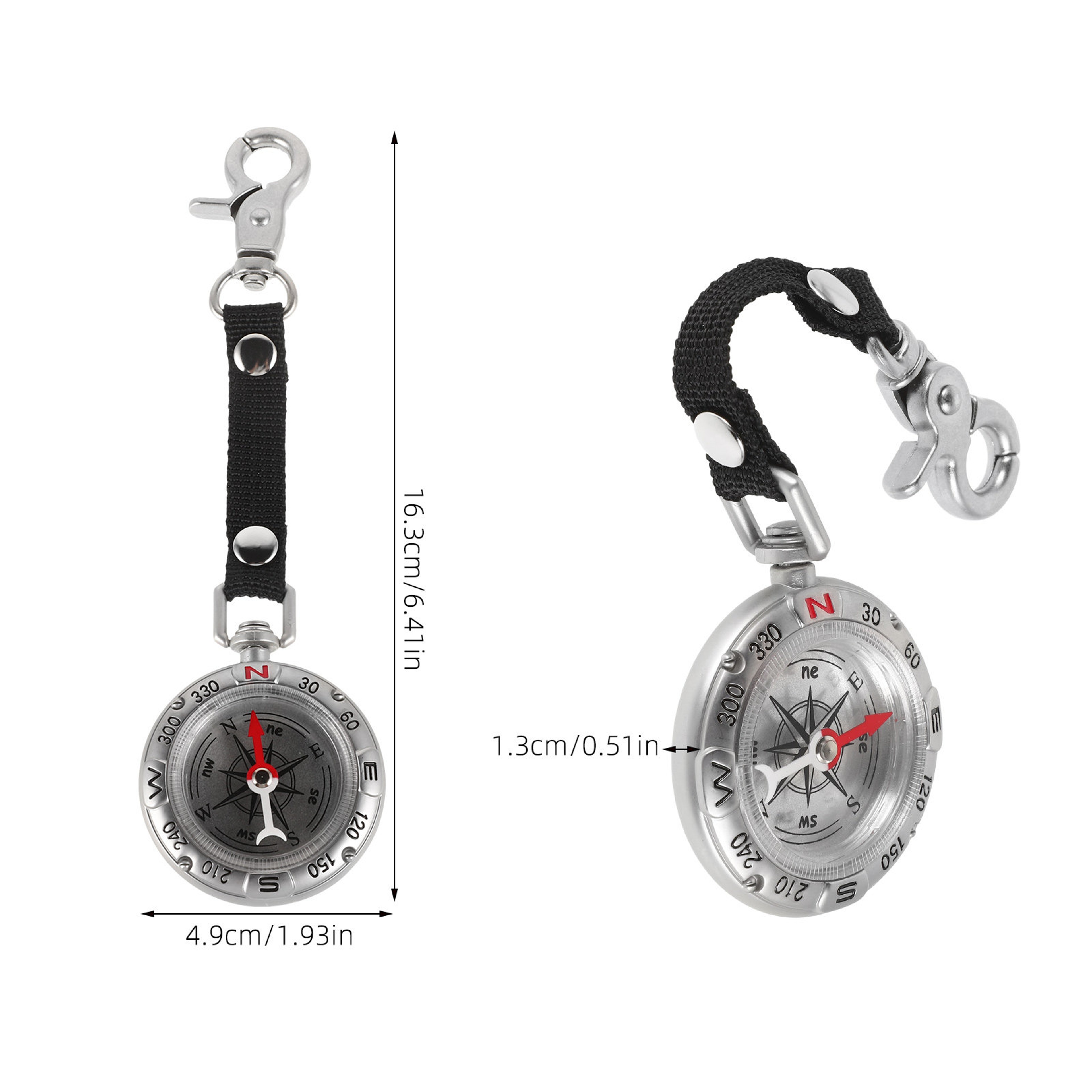 Durable Mini Compass Keychain for Hiking Camping Navigation Tool – view 5