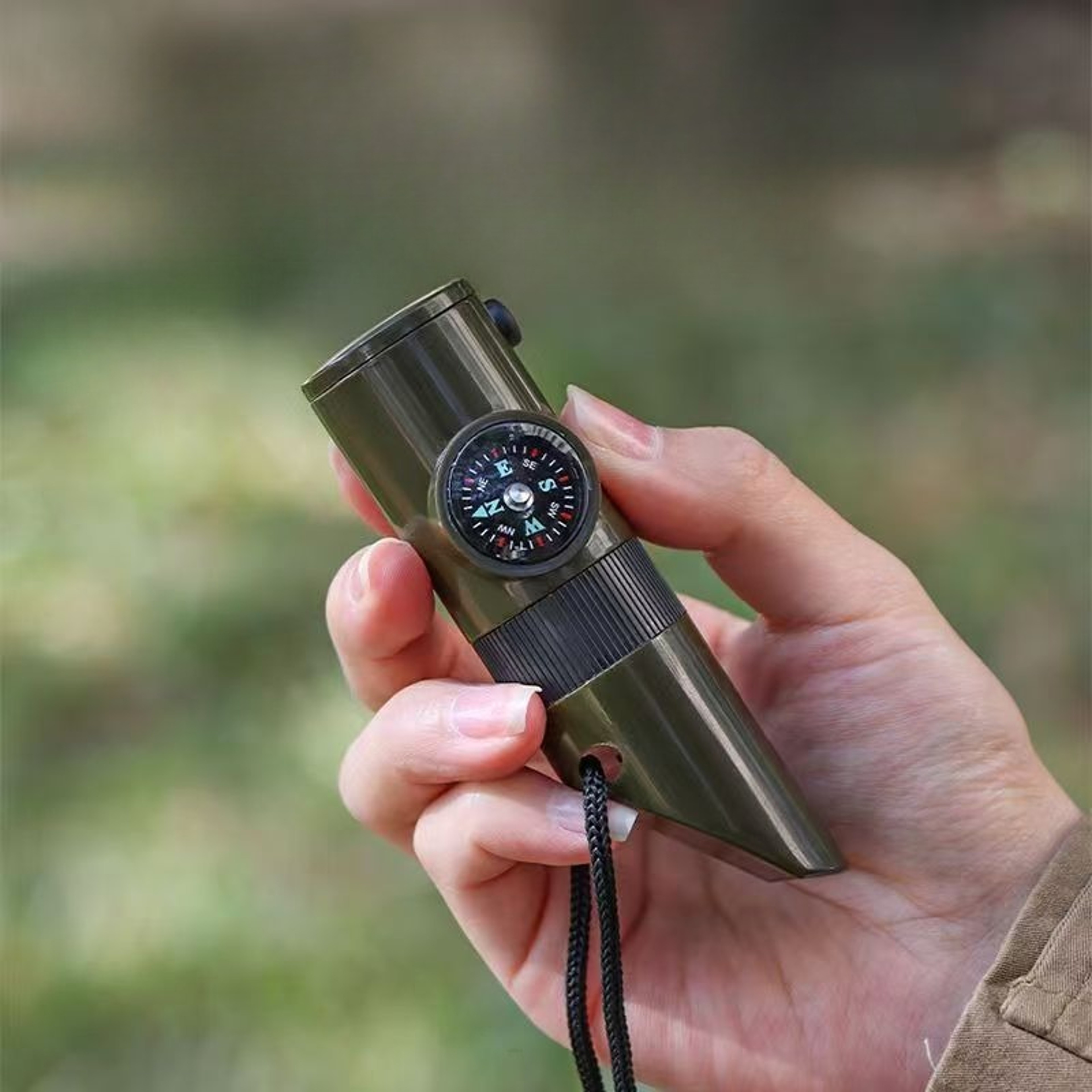 Survival Whistle With Compass LED Flashlight  Thermometer  Ultimate Outdoor Emergency Tool For Camp 6