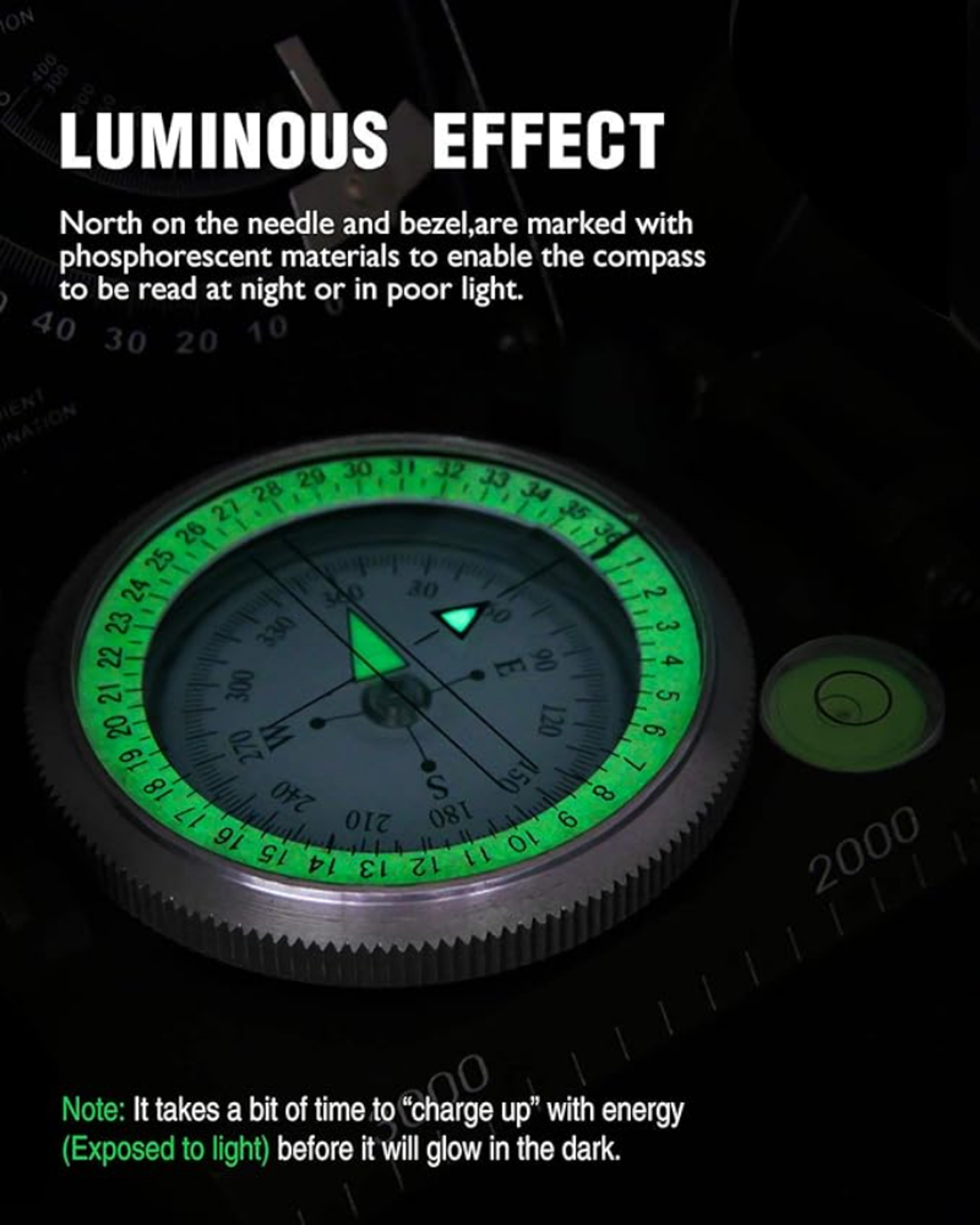 Multifunctional Waterproof Military Compass with Inclinometer - Impact-Resistant Navigation Tool for Hiking and Camping – view 5
