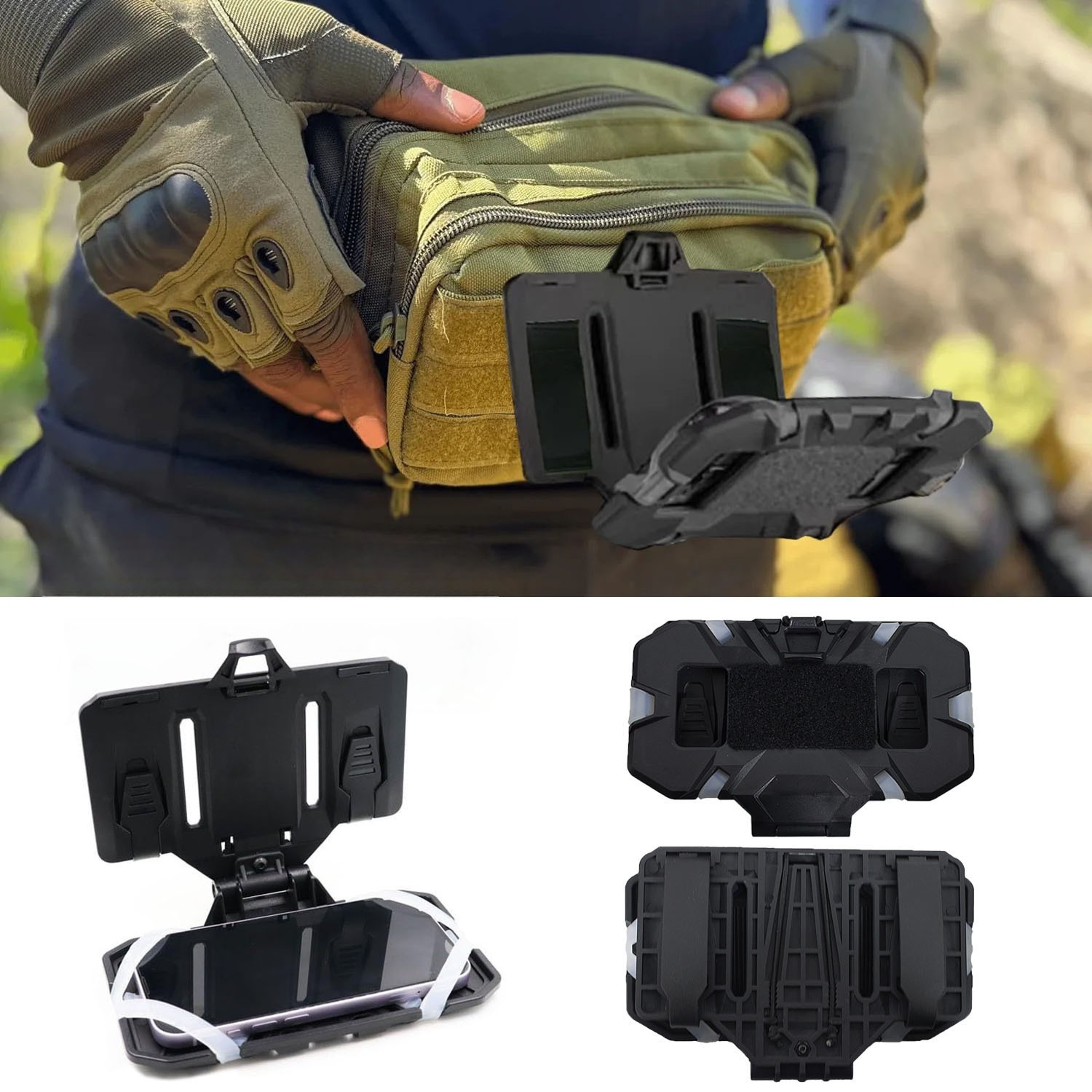 Tactical MOLLE Phone Holder & Foldable Navigation Board – view 1