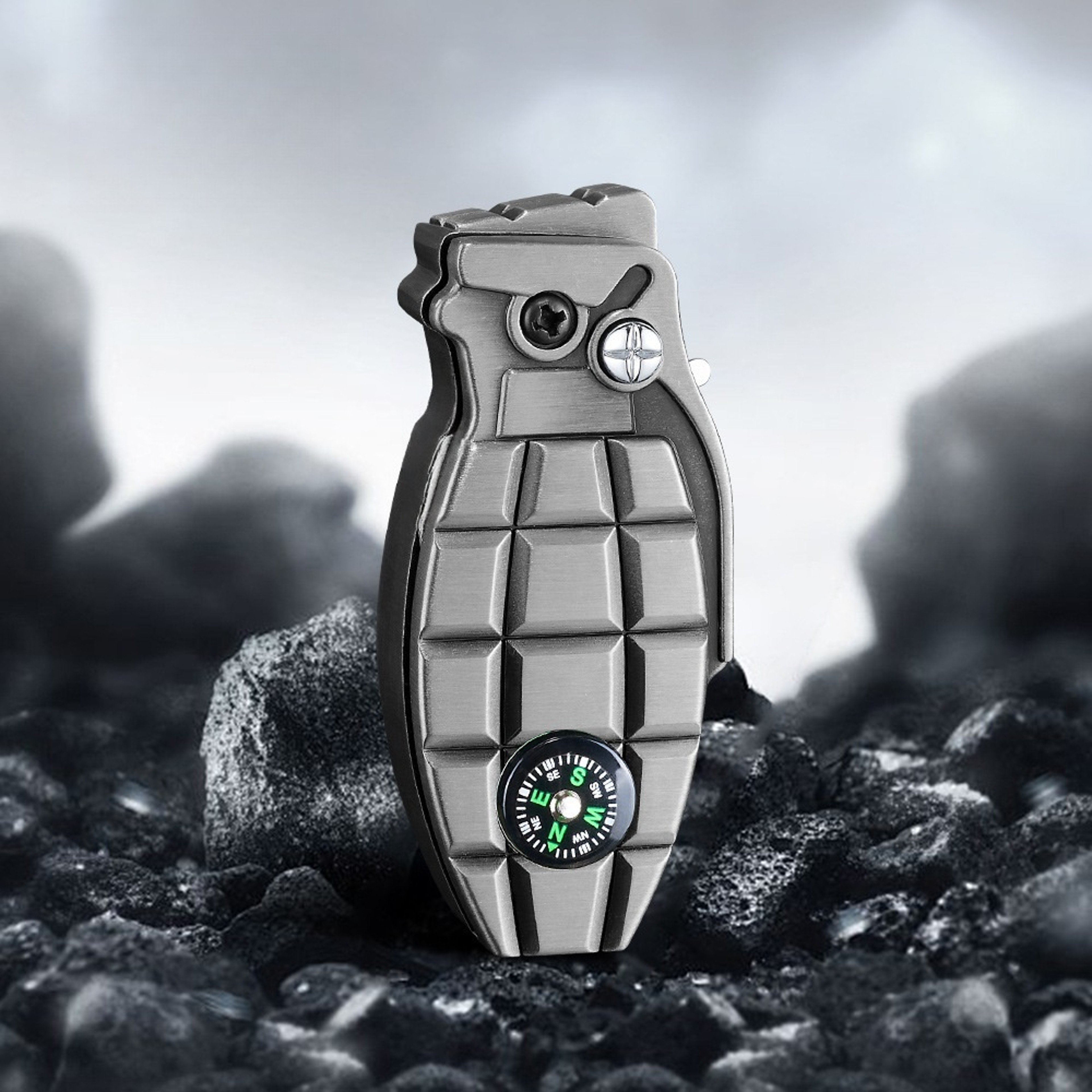 Tactical Windproof Jet Lighter with Built-in Compass & Safety Lock  Rugged EDC Survival Tool – view 8