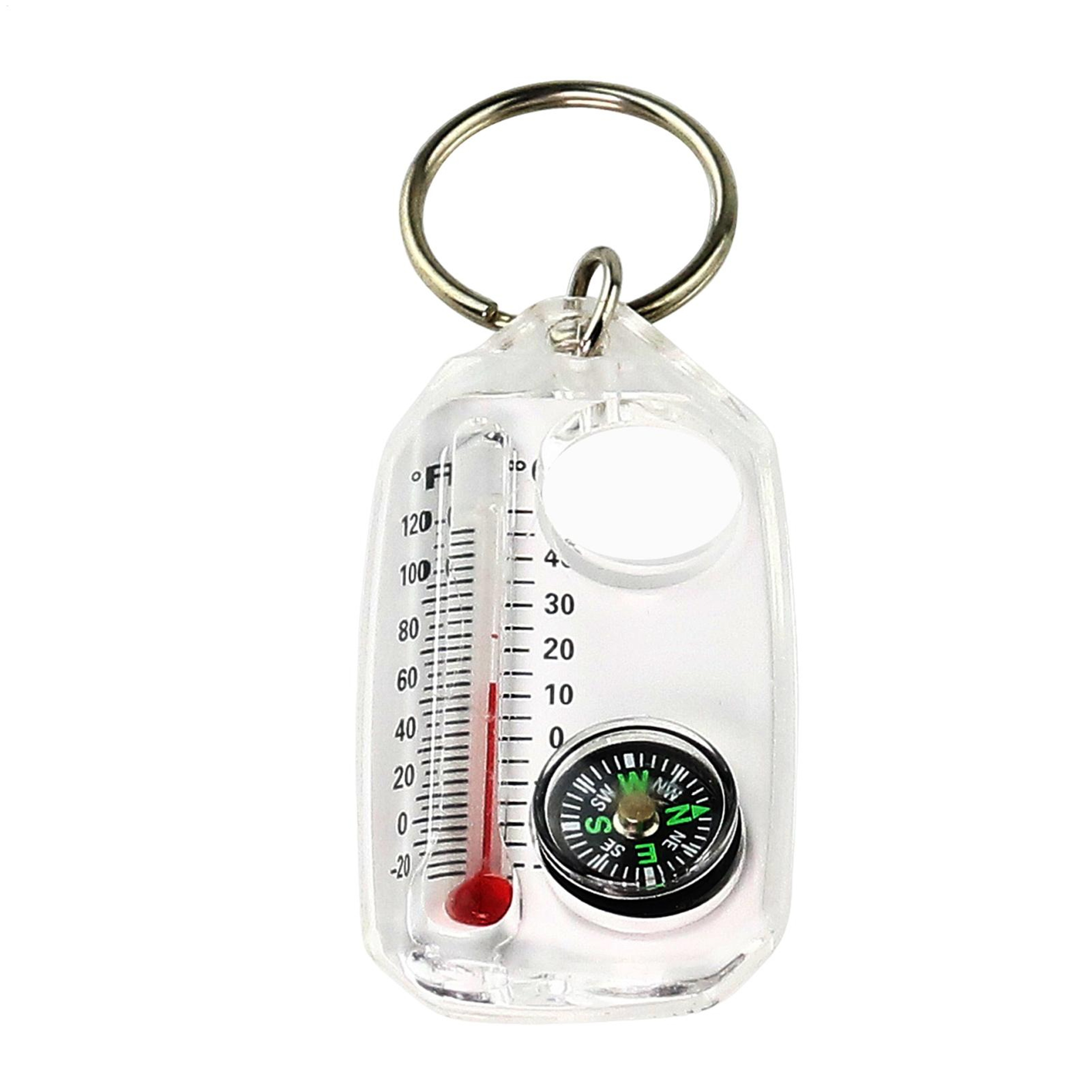 Mini  Survival Carabiner Keychain with Compass & Thermometer – view 3