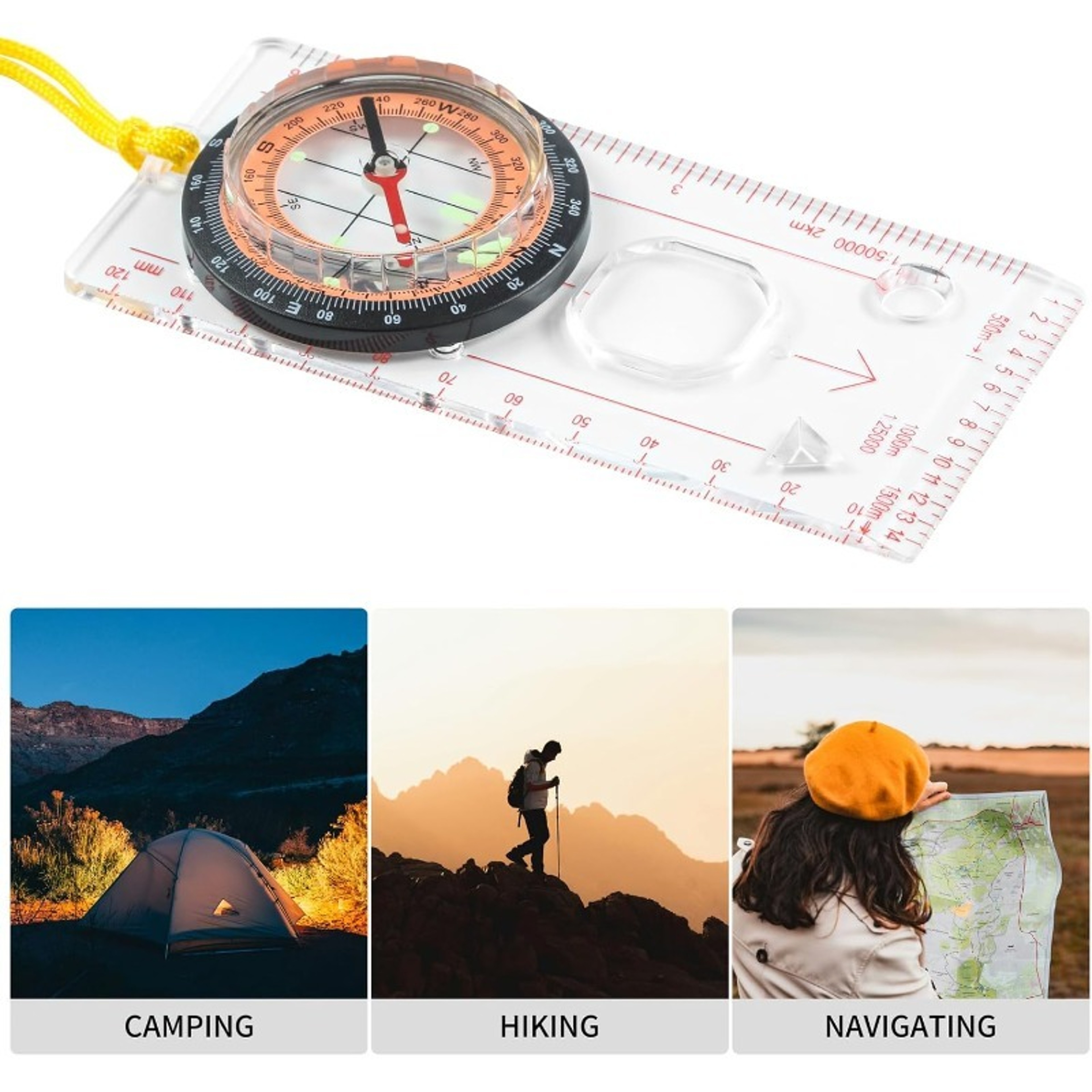 Navigation Map Ruler Reading Scouting Scale for Outdoor Orienteering Gear  Essential Tool for Hunting, Survival – view 1