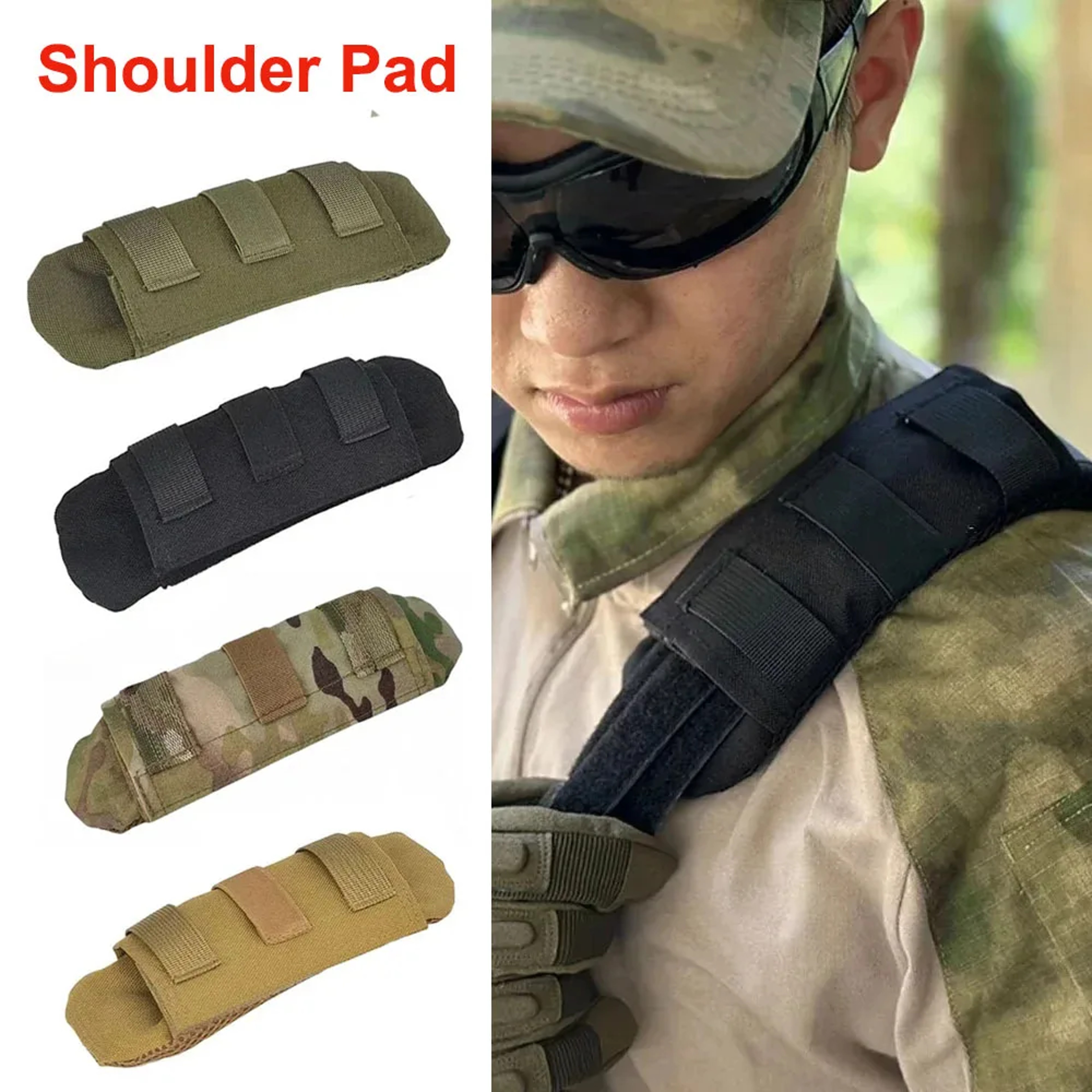 Tactical Molle Vest Shoulder Strap Pad  Nylon Mesh Comfort Cushion for  Hiking Backpacks – view 1