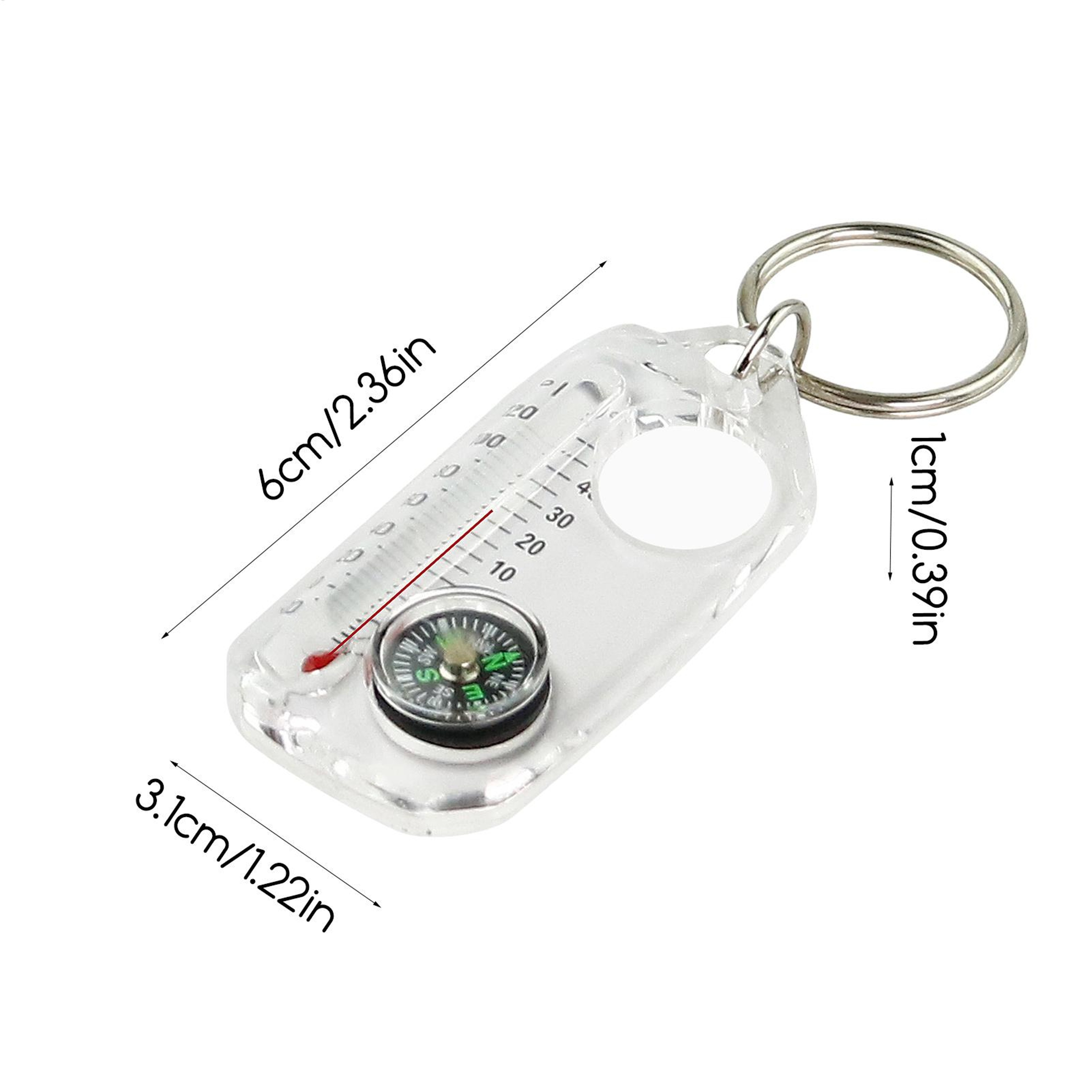 Mini Keychain Camping Compass with Thermometer  Survival Tool for Outdoor Adventures – view 6