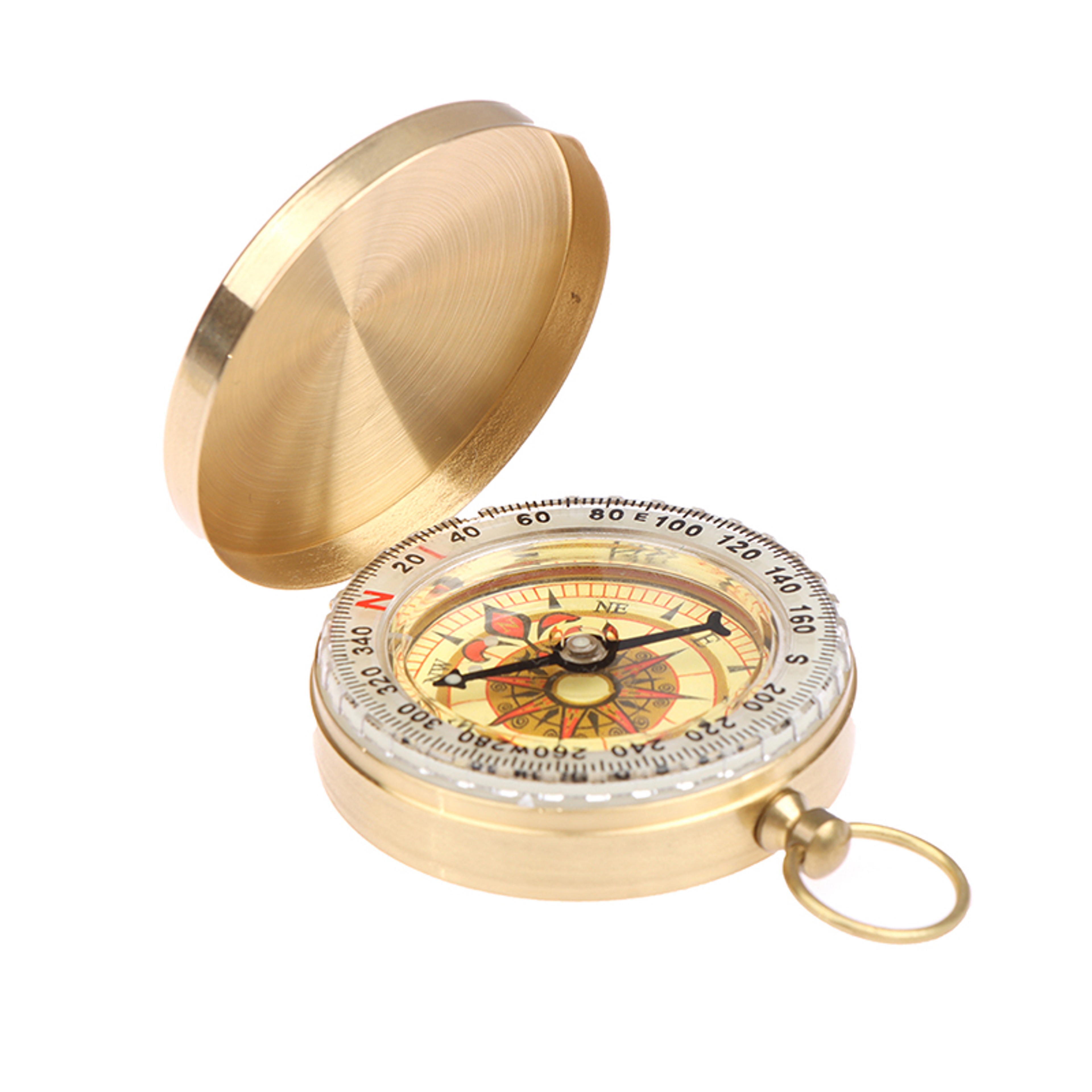 Portable Brass Compass for Camping & Hiking  Golden Navigation Pocket Compass – view 7