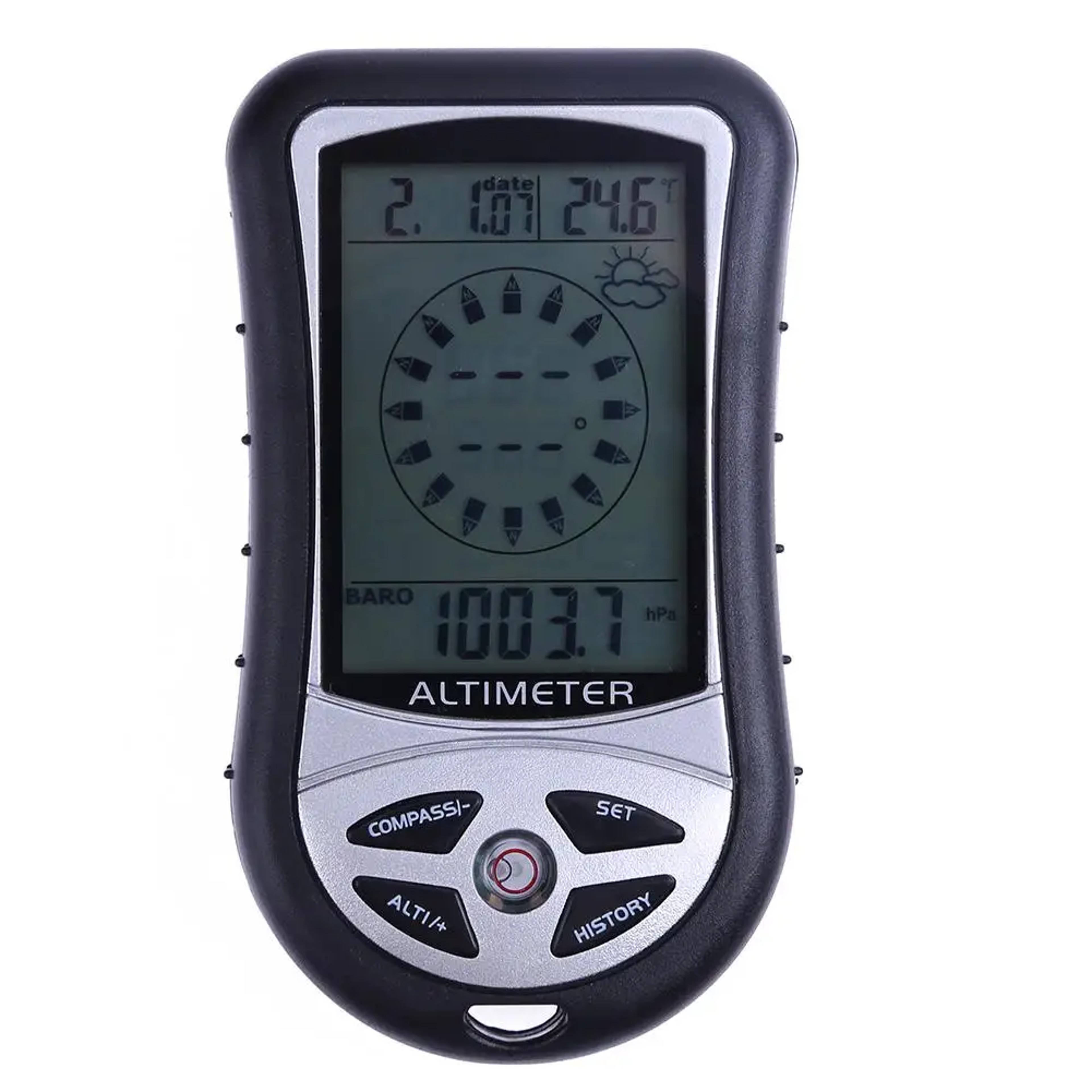 Handheld Outdoor Compass With Altimeter Thermometer  Barometer Perfect For Hiking Camping  Fishing  0