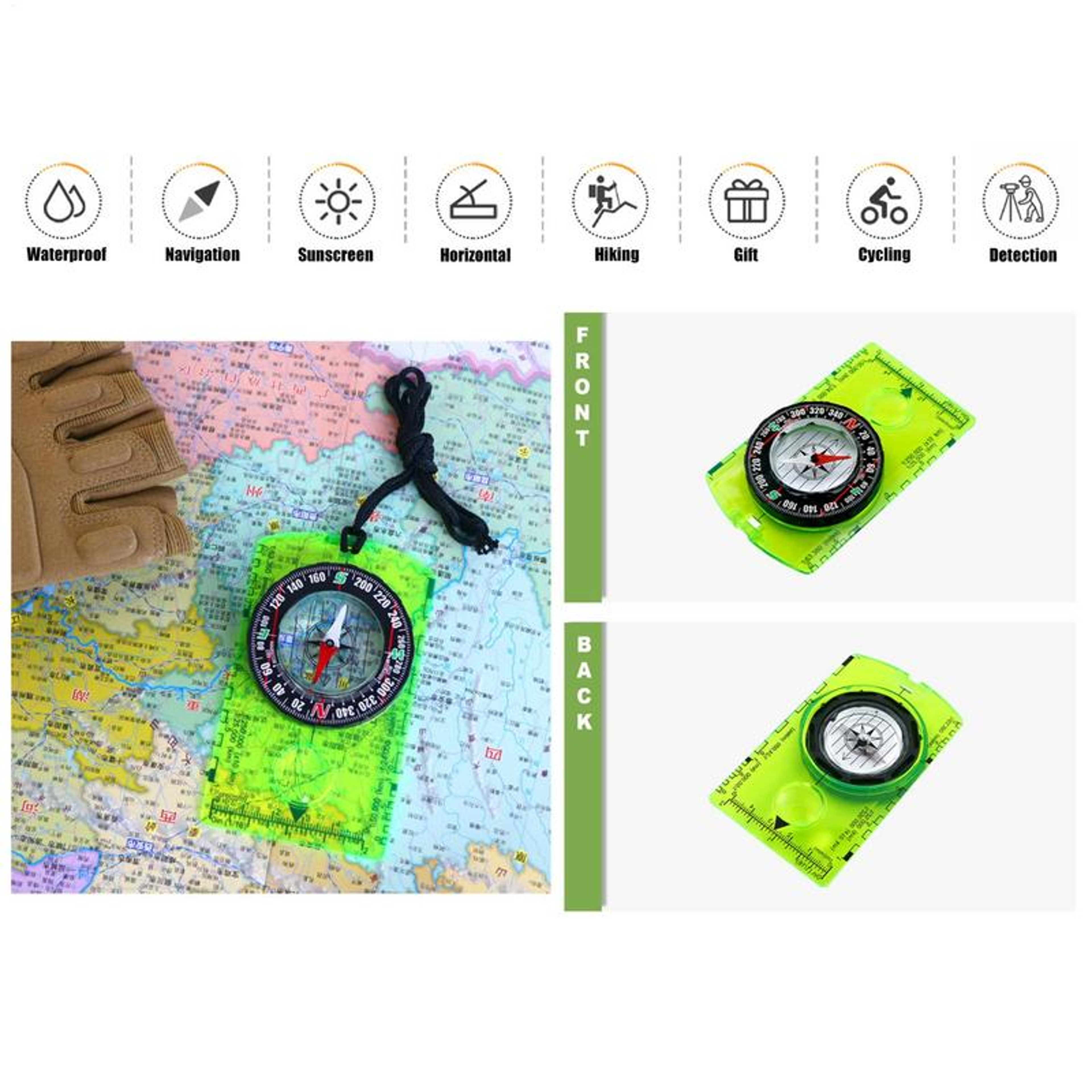 Waterproof Hiking Compass Backpack With Map Scale  Best For Outdoor Camping  Survival 2