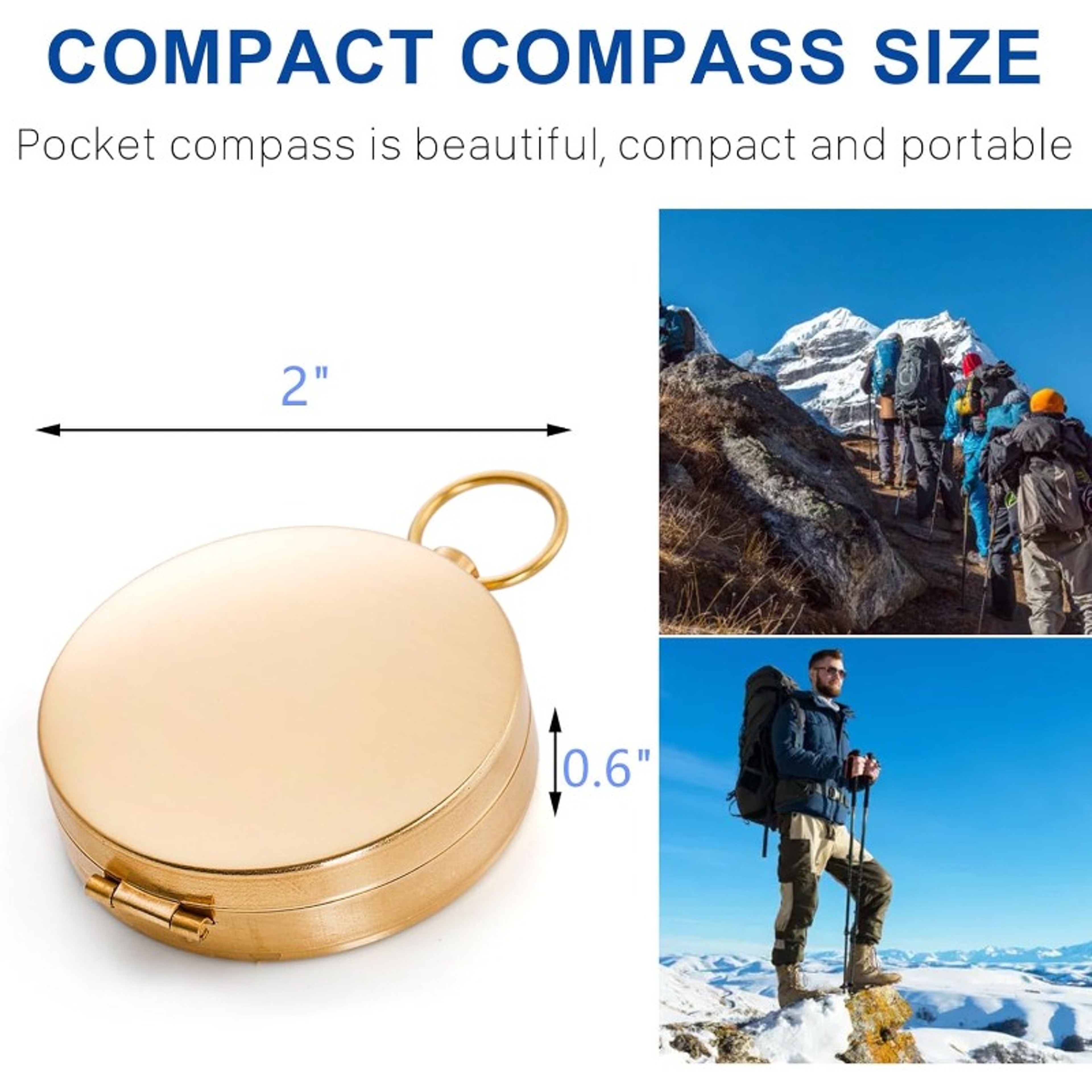 Portable Outdoor Navigation Compass  Fluorescent Camping Survival Tool for Hiking and Riding – view 3