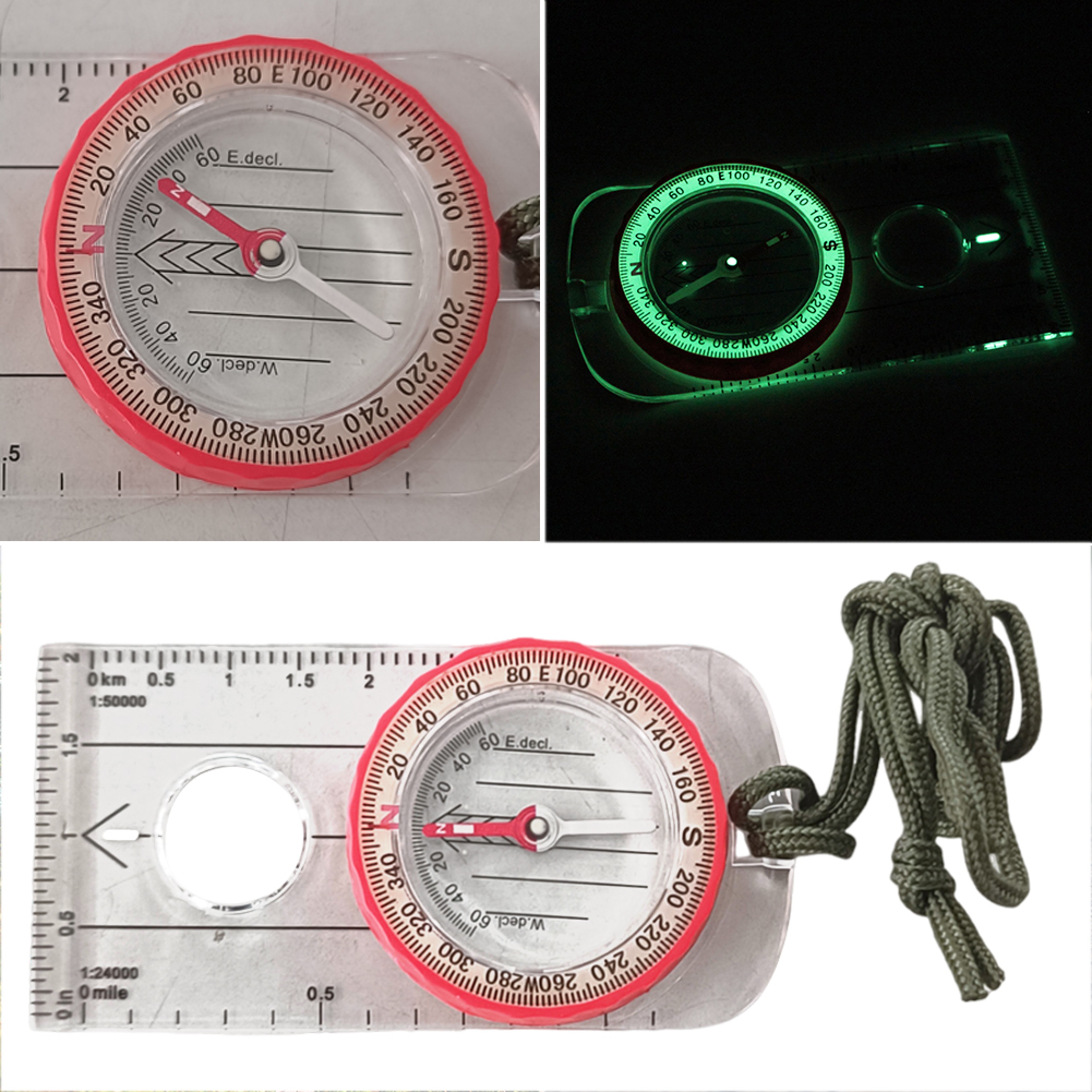 Compass with Magnifier – Shockproof & Waterproof Outdoor Navigation for Climbing, Biking, and Exploring – view 2