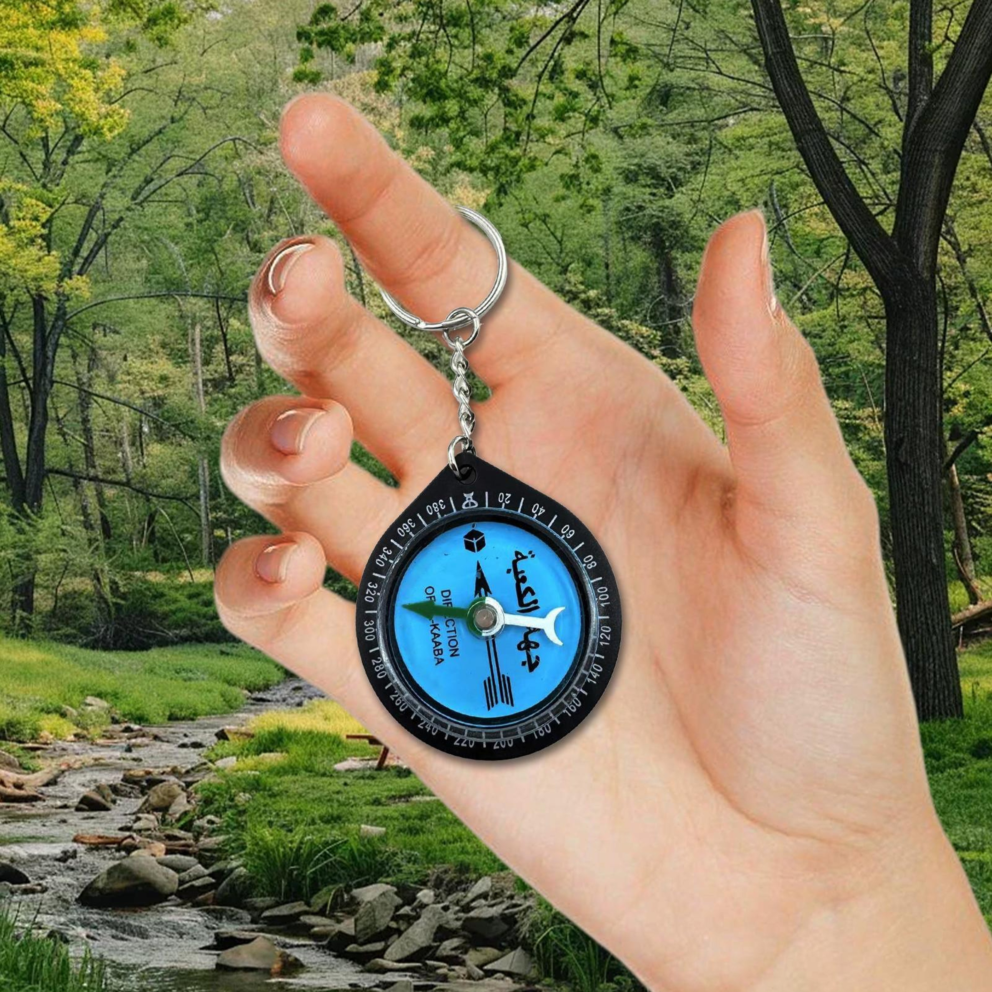 Portable Muslim Qibla Compass for Hiking & Eid Prayer  Keychain Decor for Camping & Backpacking – view 3