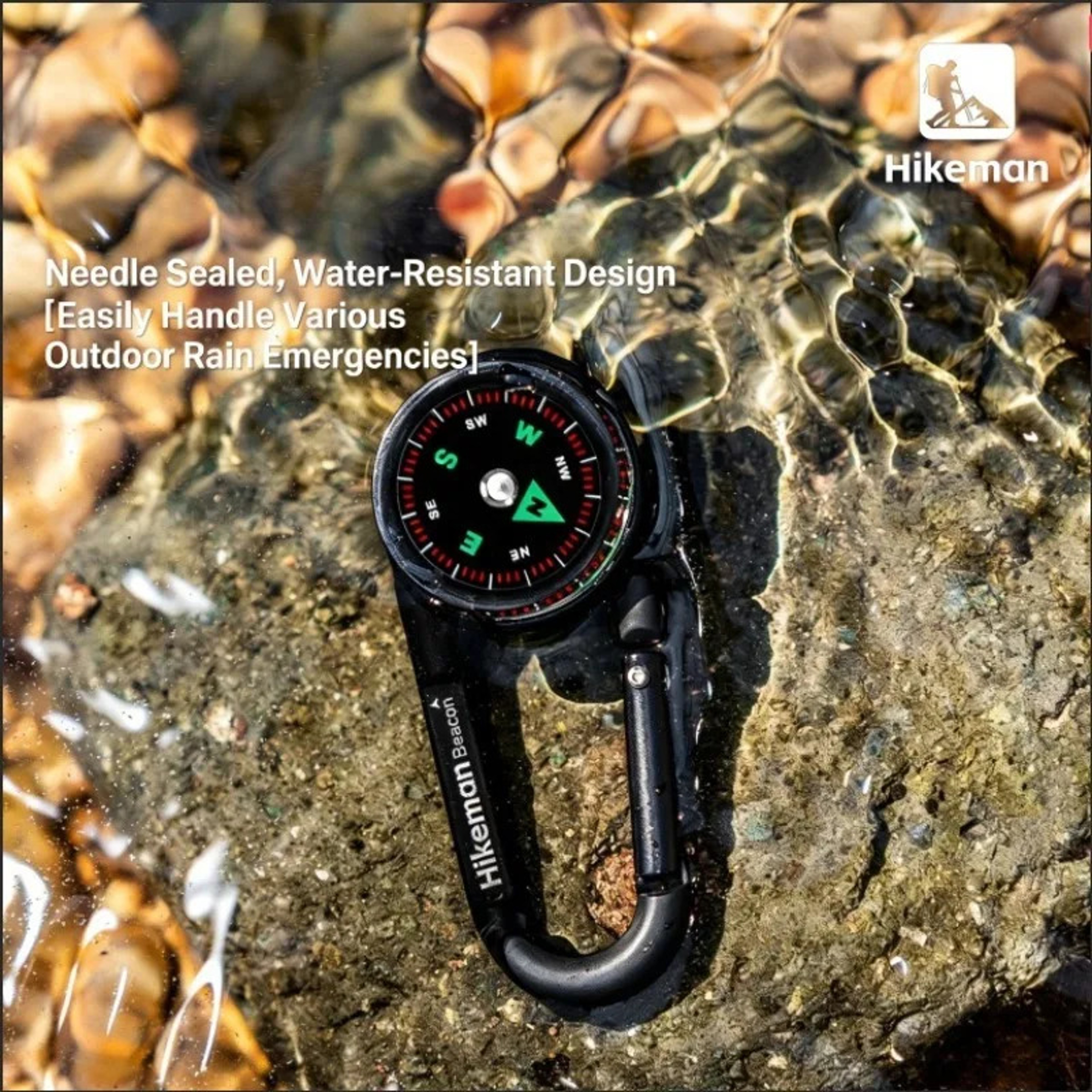 Mini Multifunctional Compass Survival Keychain with Thermometer Accurate Direction for Camping & Hiking Navigation – view 4