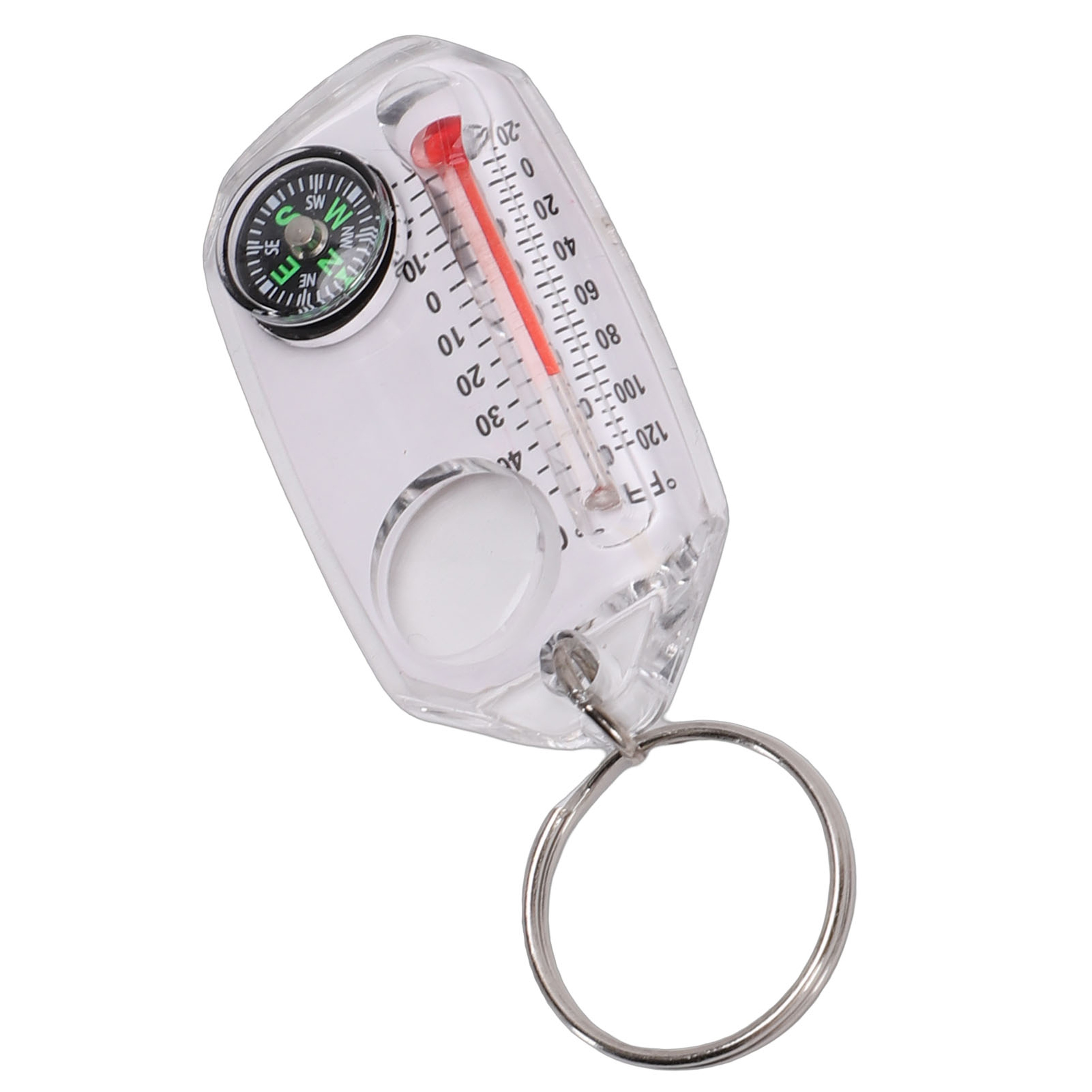Portable Multifunctional Compass & Thermometer Keychain  Compact Tool for Hiking and Camping Adventures – view 5