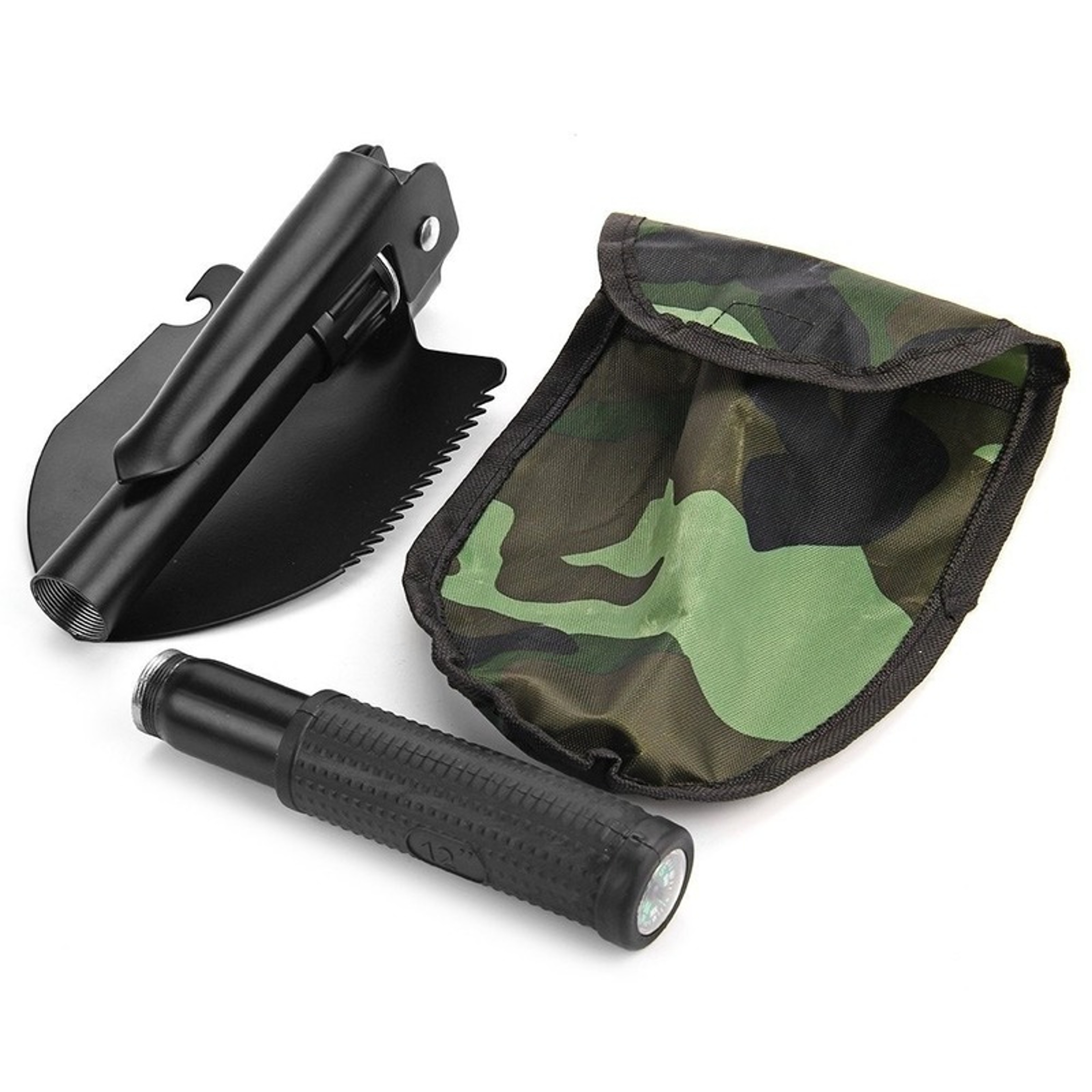 Multi-Purpose Foldable Shovel with Compass Perfect for Camping, Hiking, Gardening – view 4
