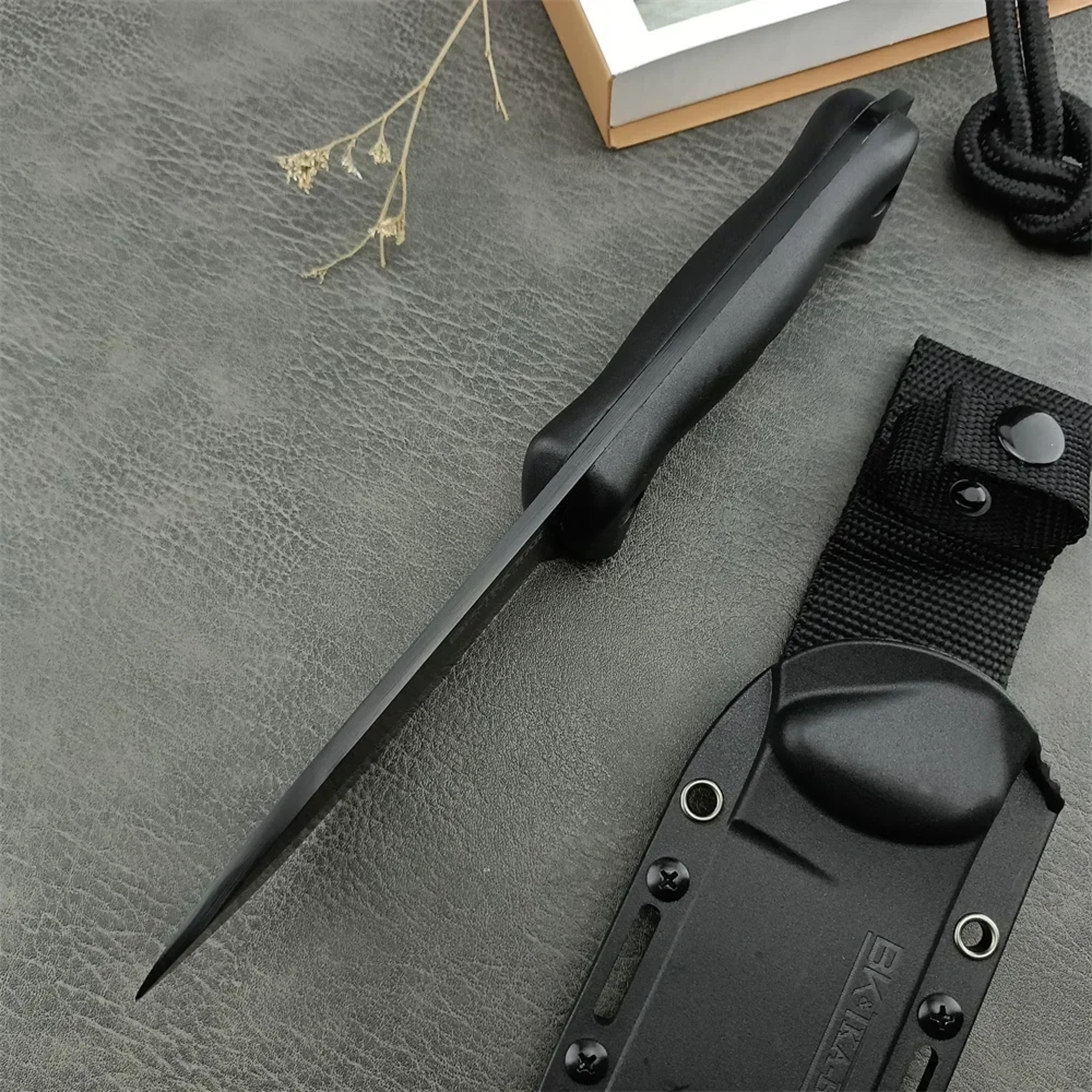 Tactical Fixed Blade Knife with Sheath  High Hardness Blade for Outdoor Survival, EDC, and Camping – view 3