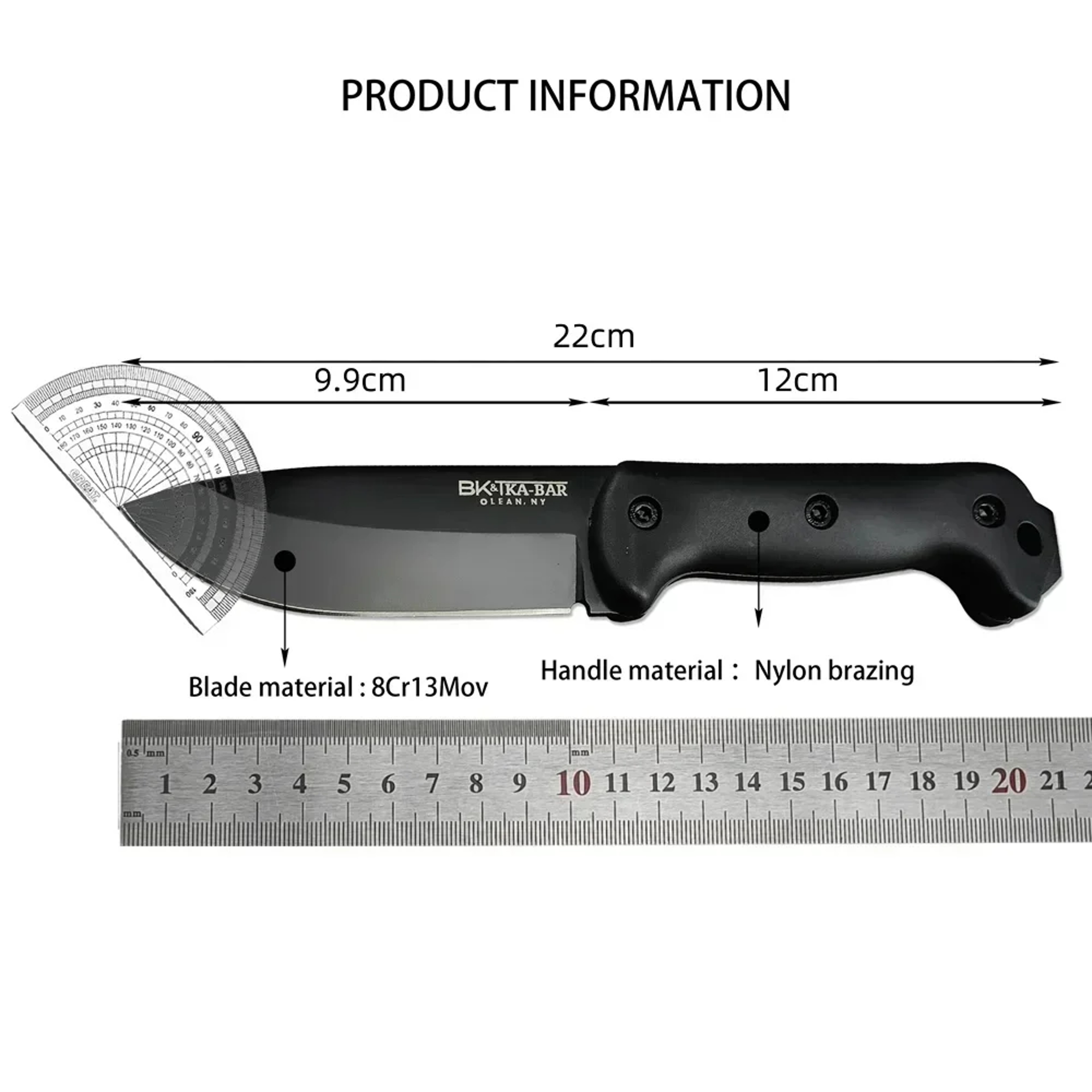 Tactical Fixed Blade Knife with Sheath  High Hardness Blade for Outdoor Survival, EDC, and Camping – view 6