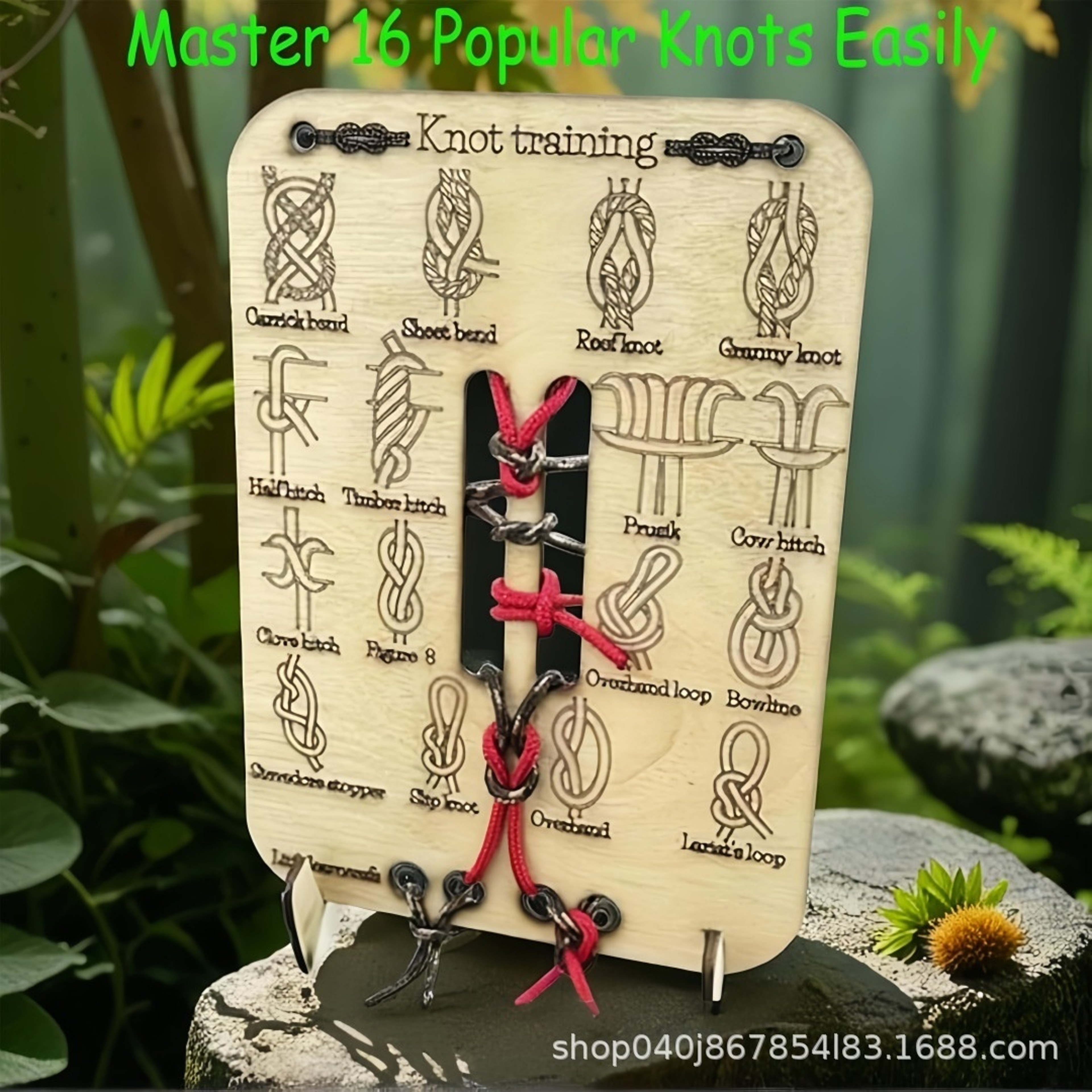 Learn Knot Training Board Kit: Master Reef & Square Knots for Outdoor Survival, Camping, & Climbing – view 4