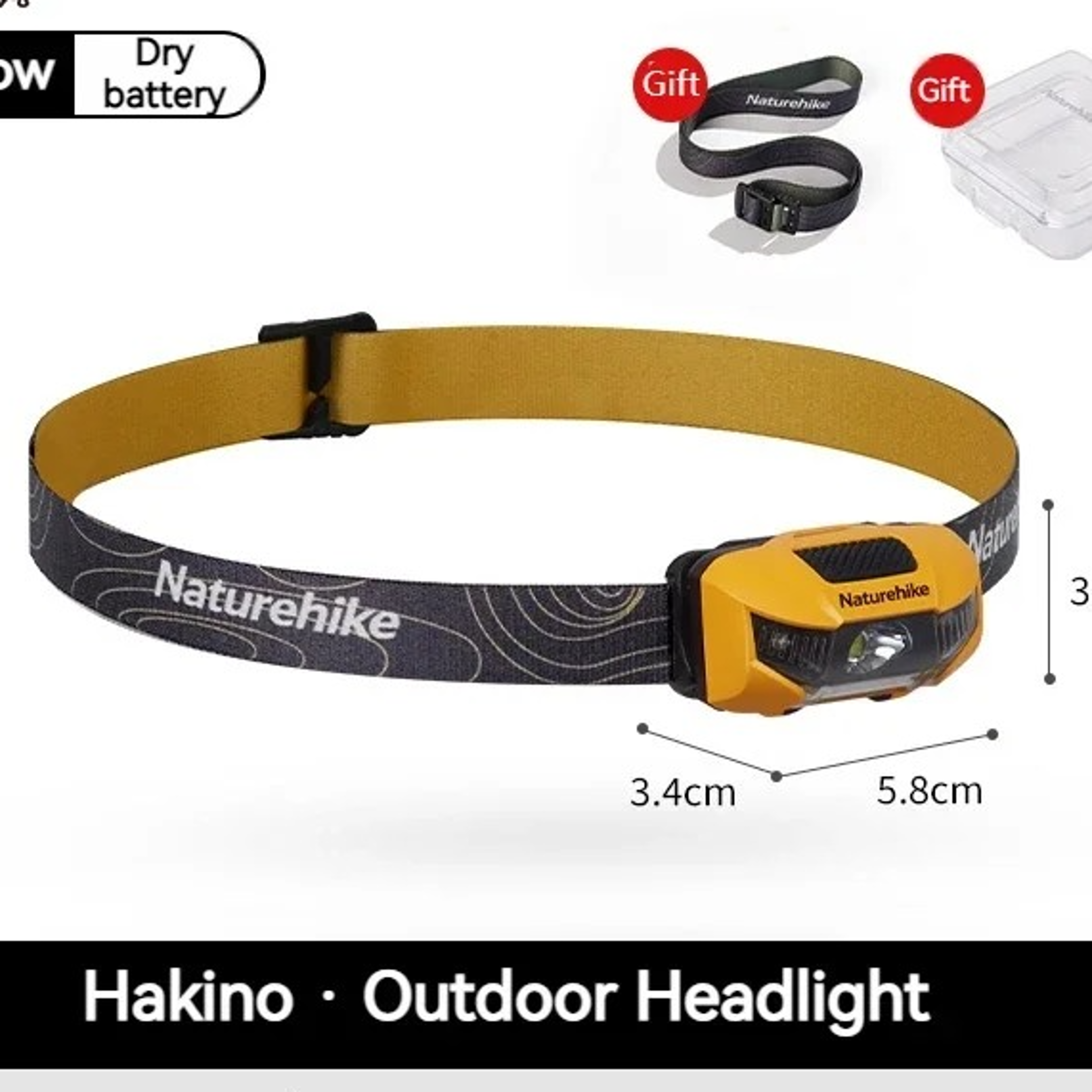 Naturehike Outdoor Headlamp 4 Modes Flashlight SOS Emergency Light Portable IP66 Waterproof Night Fi