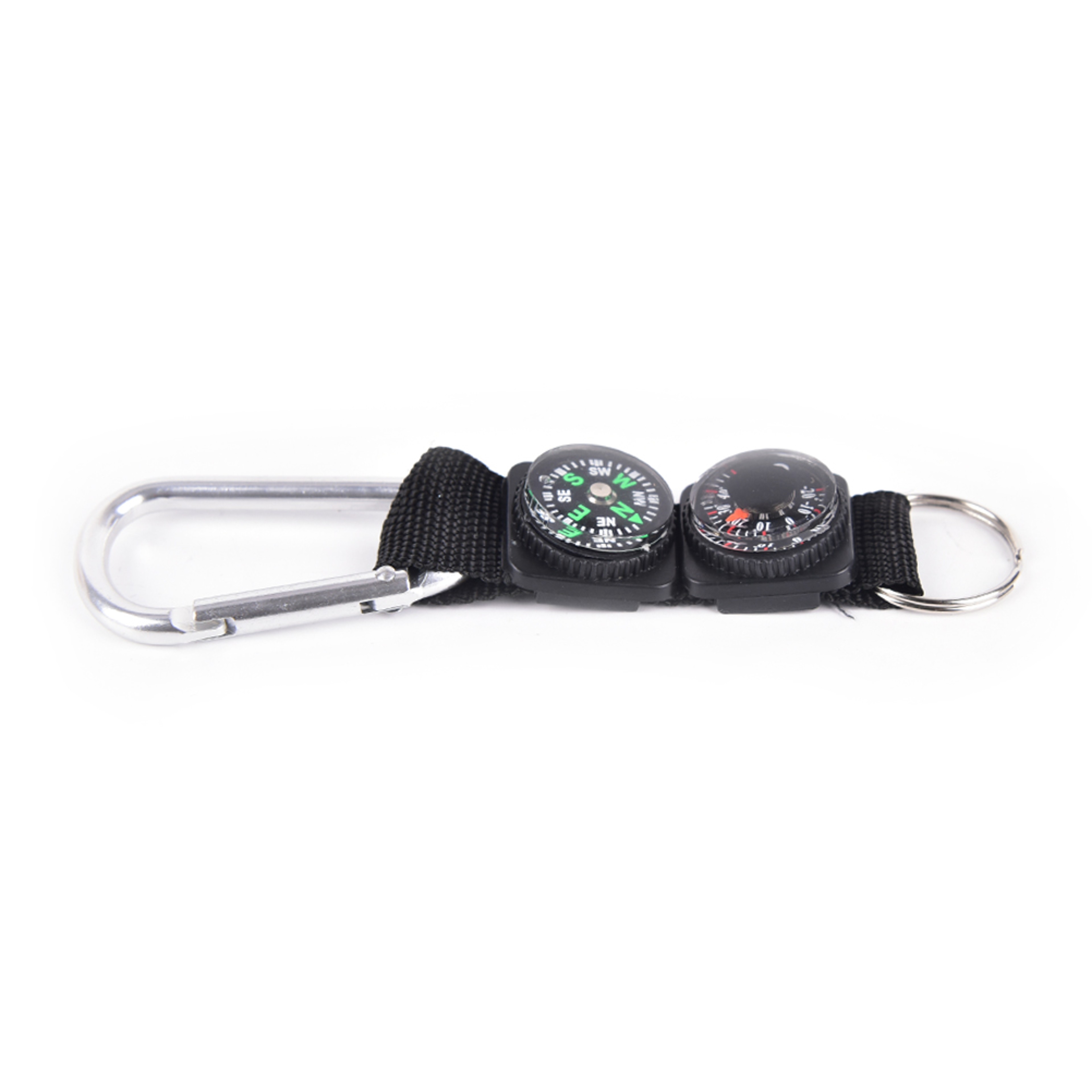 Mini Survival Carabiner Clip with Compass Thermometer Keychain for Hiking Camping Gear – view 3