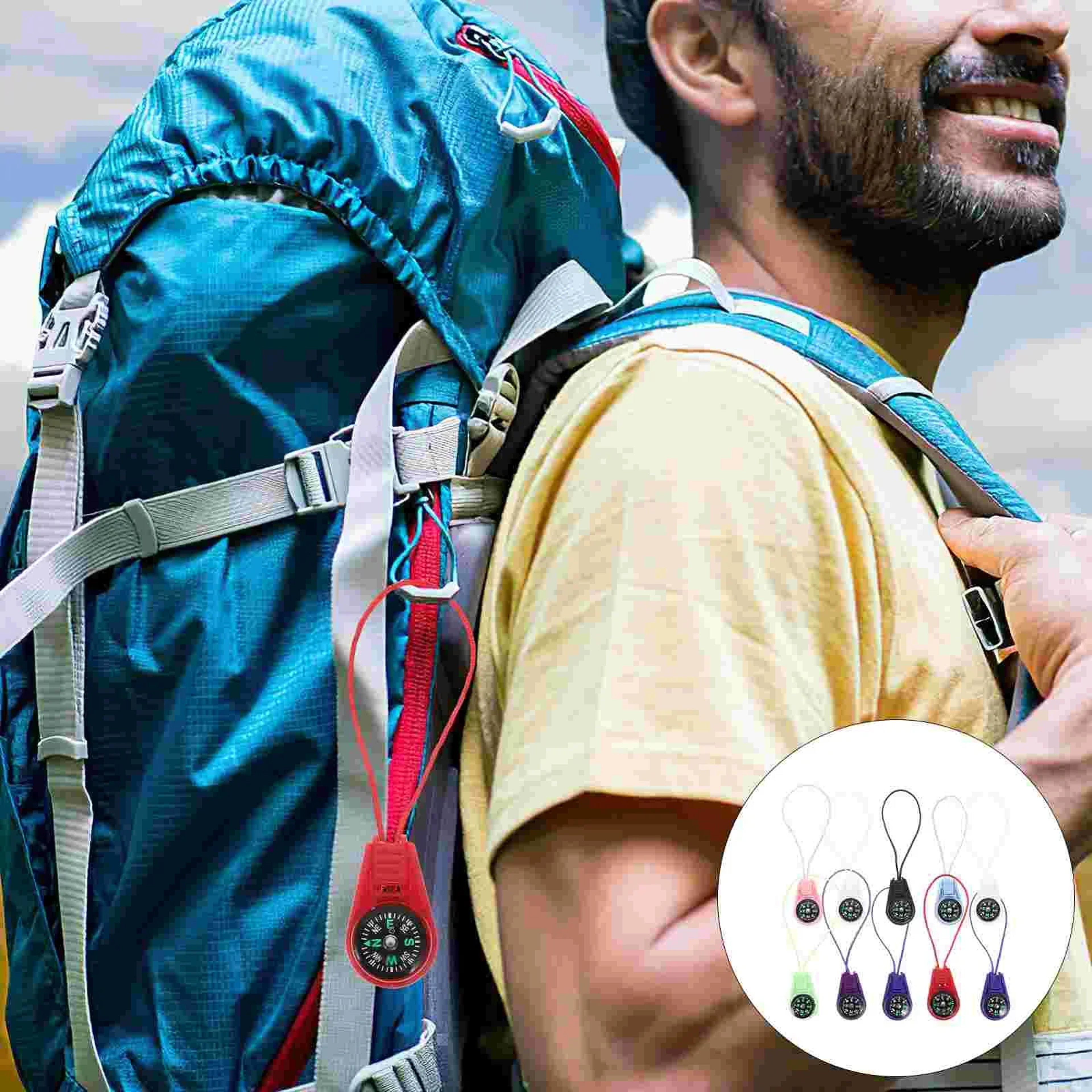 Mini Compass Keychain Portable Navigation Tool for Camping Hiking Survival – view 3