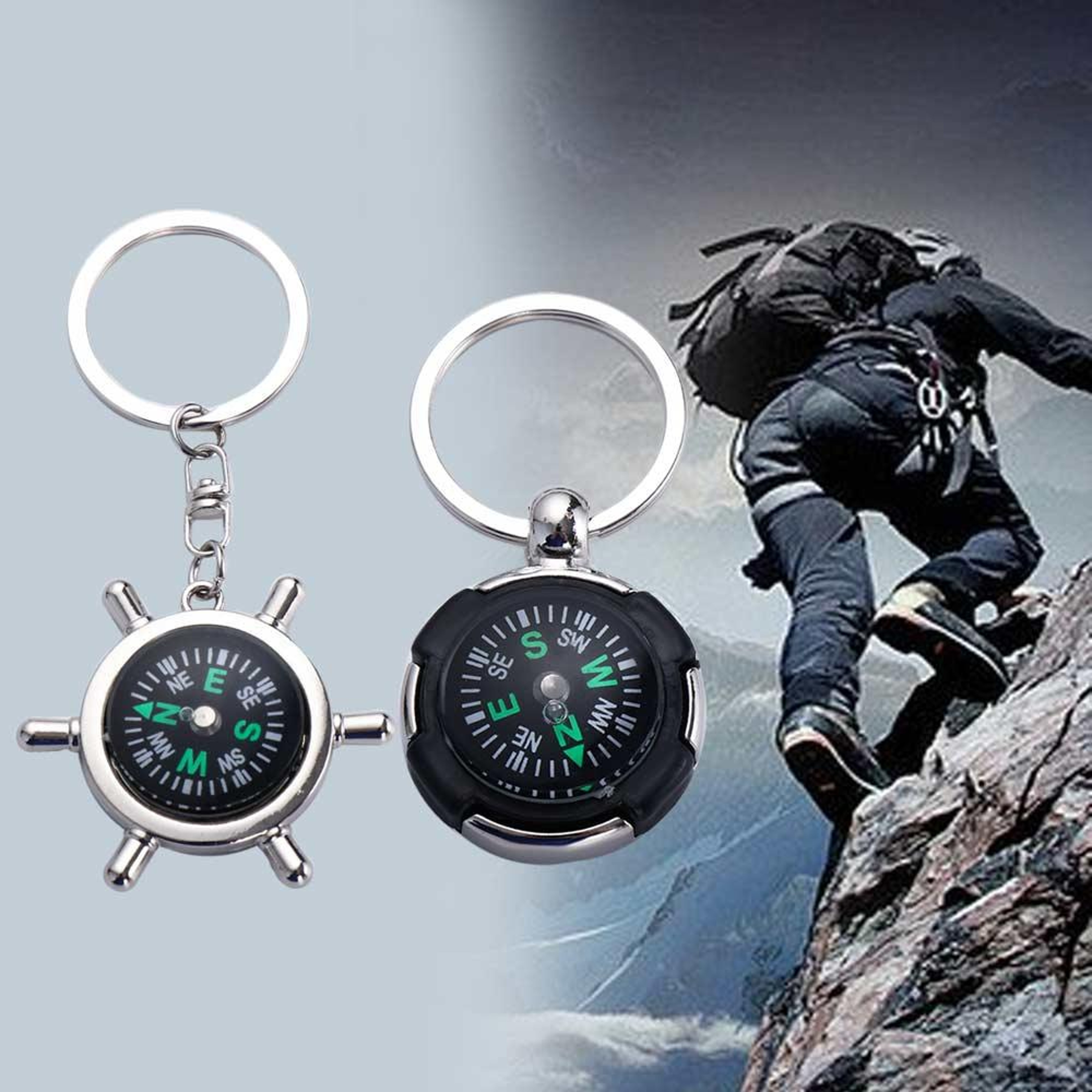 Mini Survival Compass Keychain Portable Navigation Tool for Outdoor Hiking and Emergency Use – view 4