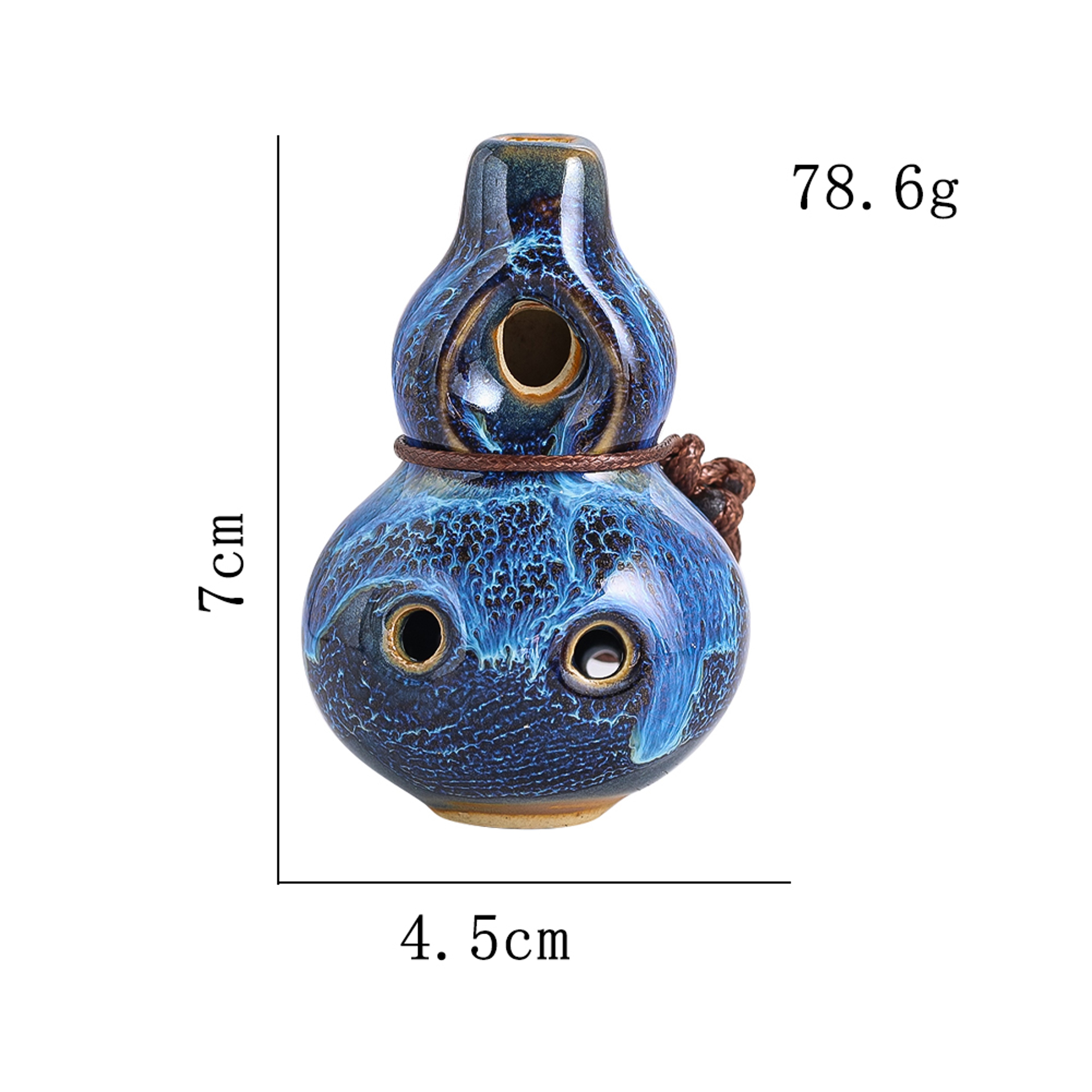 Ceramic Ocarina Flute, Handmade Gourd Wind Instrument, Beginner Friendly Musical Decor – view 4