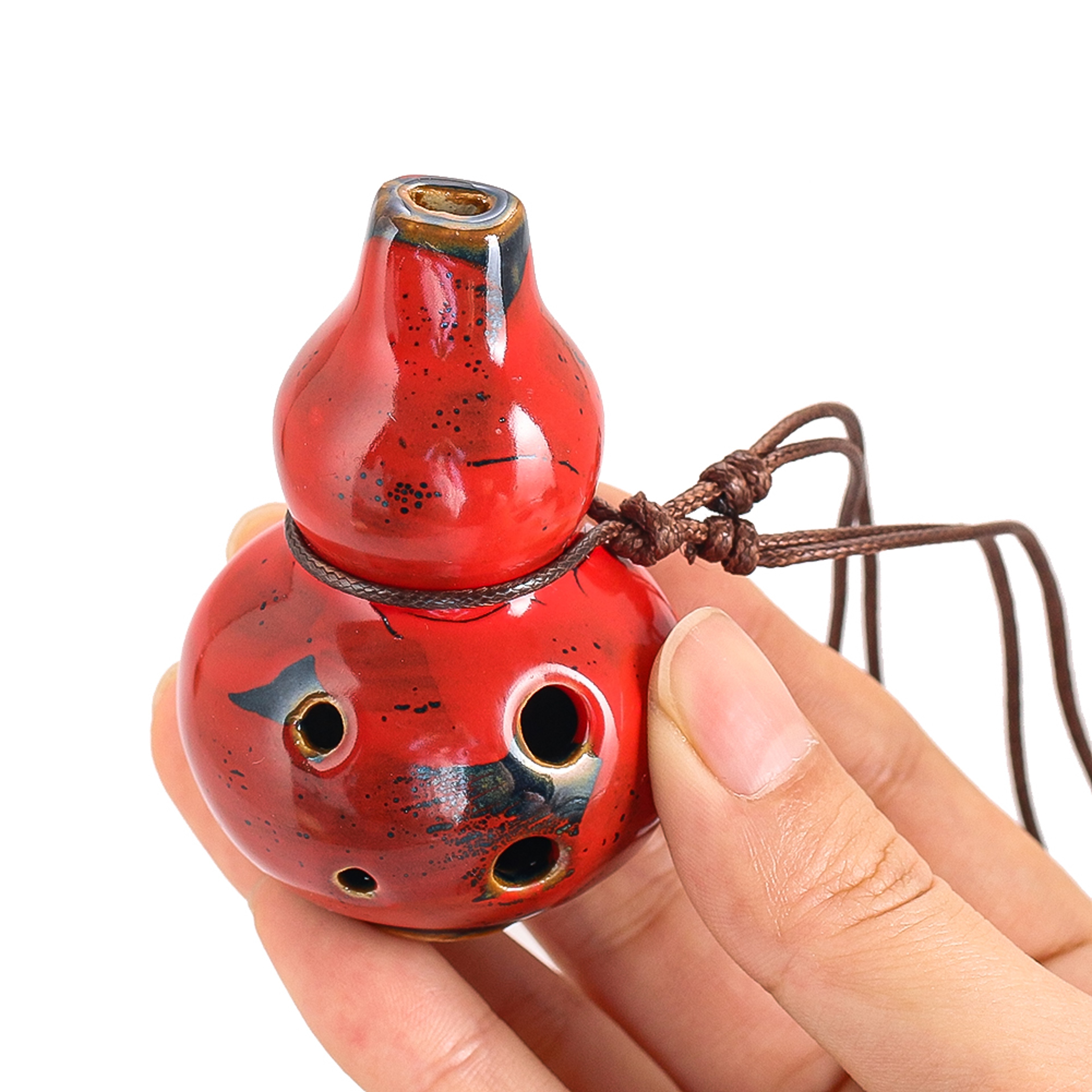 Ceramic Ocarina Flute, Handmade Gourd Wind Instrument, Beginner Friendly Musical Decor – view 6
