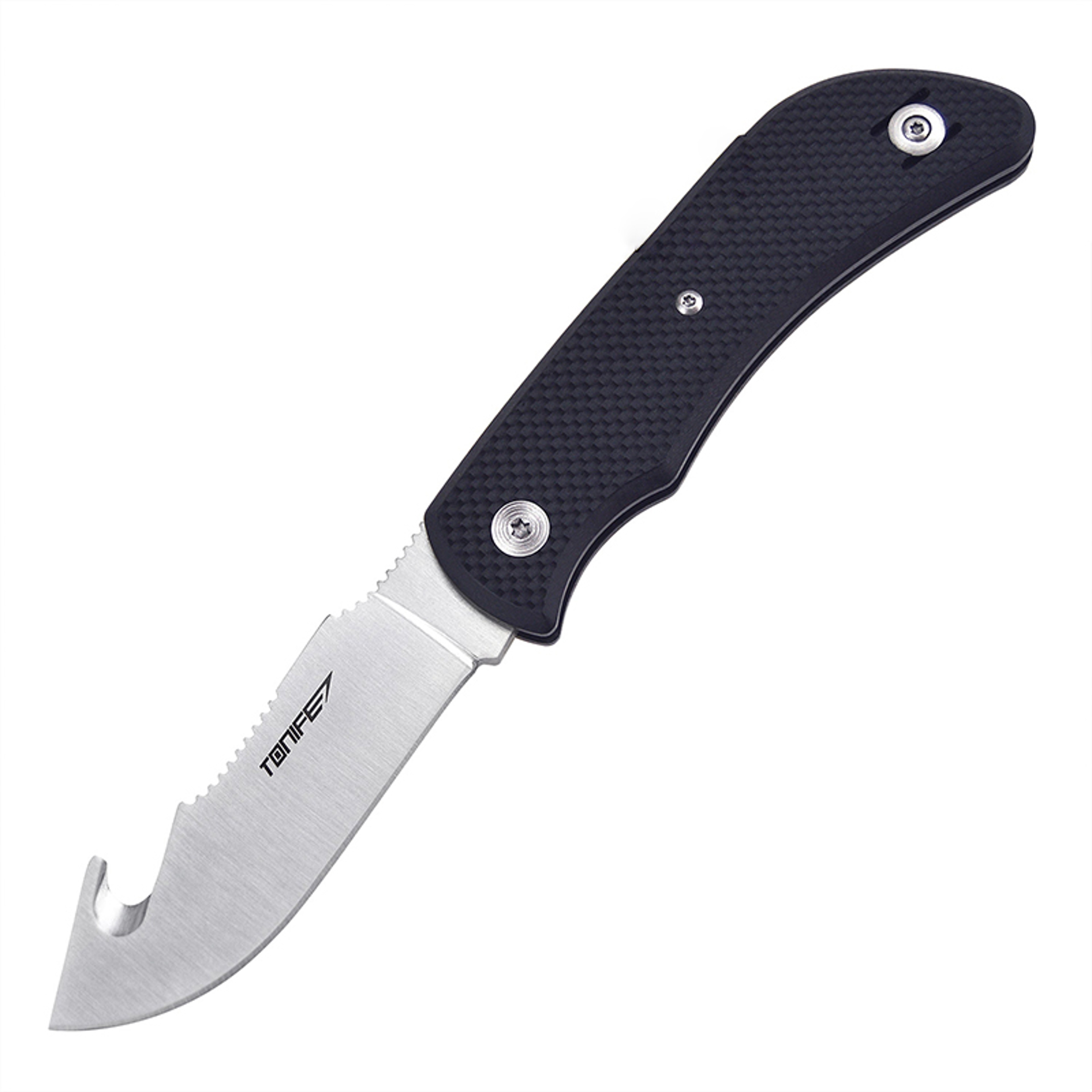 Rhinoceros Folding Skinning Knife With Gut Hook Hunting Knife Survival EDC Outdoor Tool 6