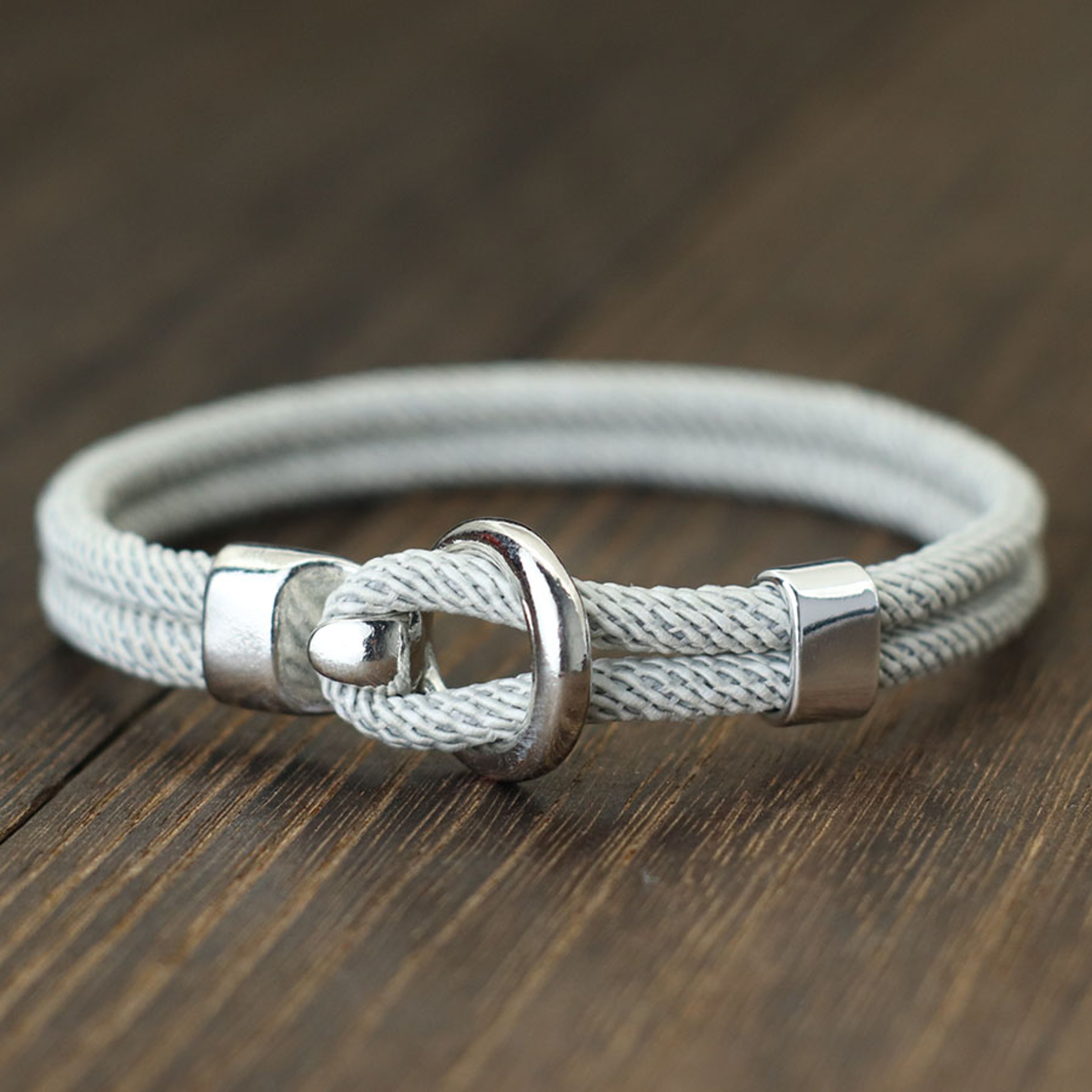 Nautical Rope Bracelet for Men Double Layer Adjustable Cord Bracelet Casual Stylish Wristwear – view 4