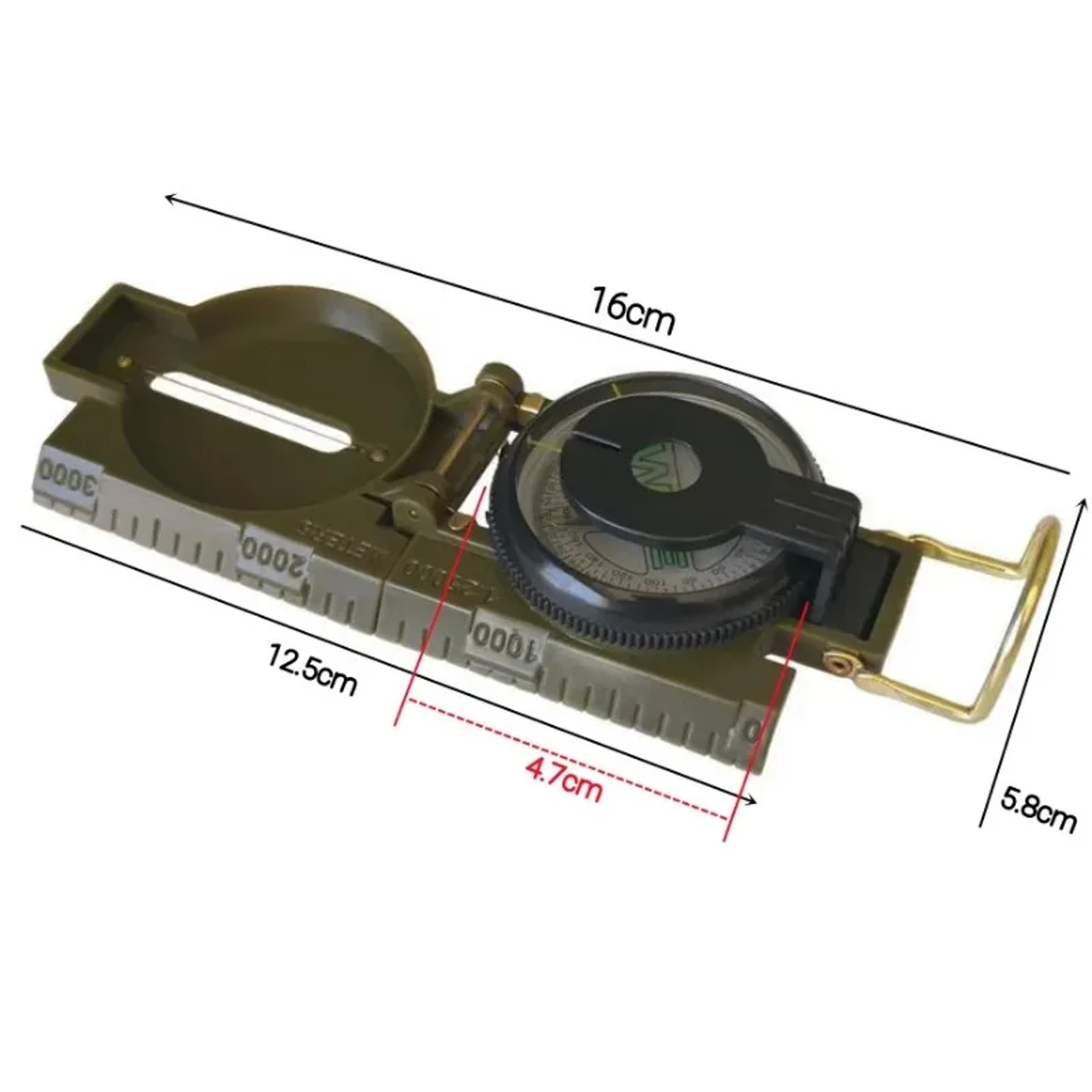 High Precision Lensatic Compass for Hiking Survival Waterproof Navigation Tool – view 6