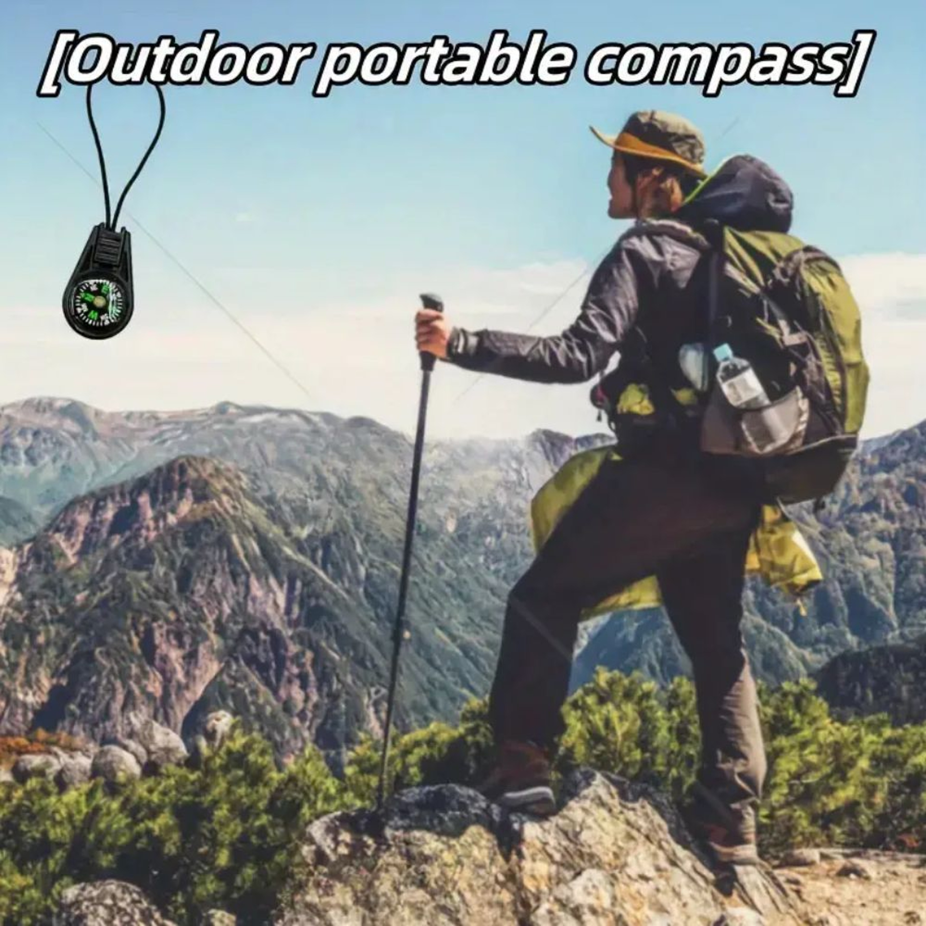 Waterproof Mini Survival Compass Portable Pocket Hiking Navigation Tool – view 1
