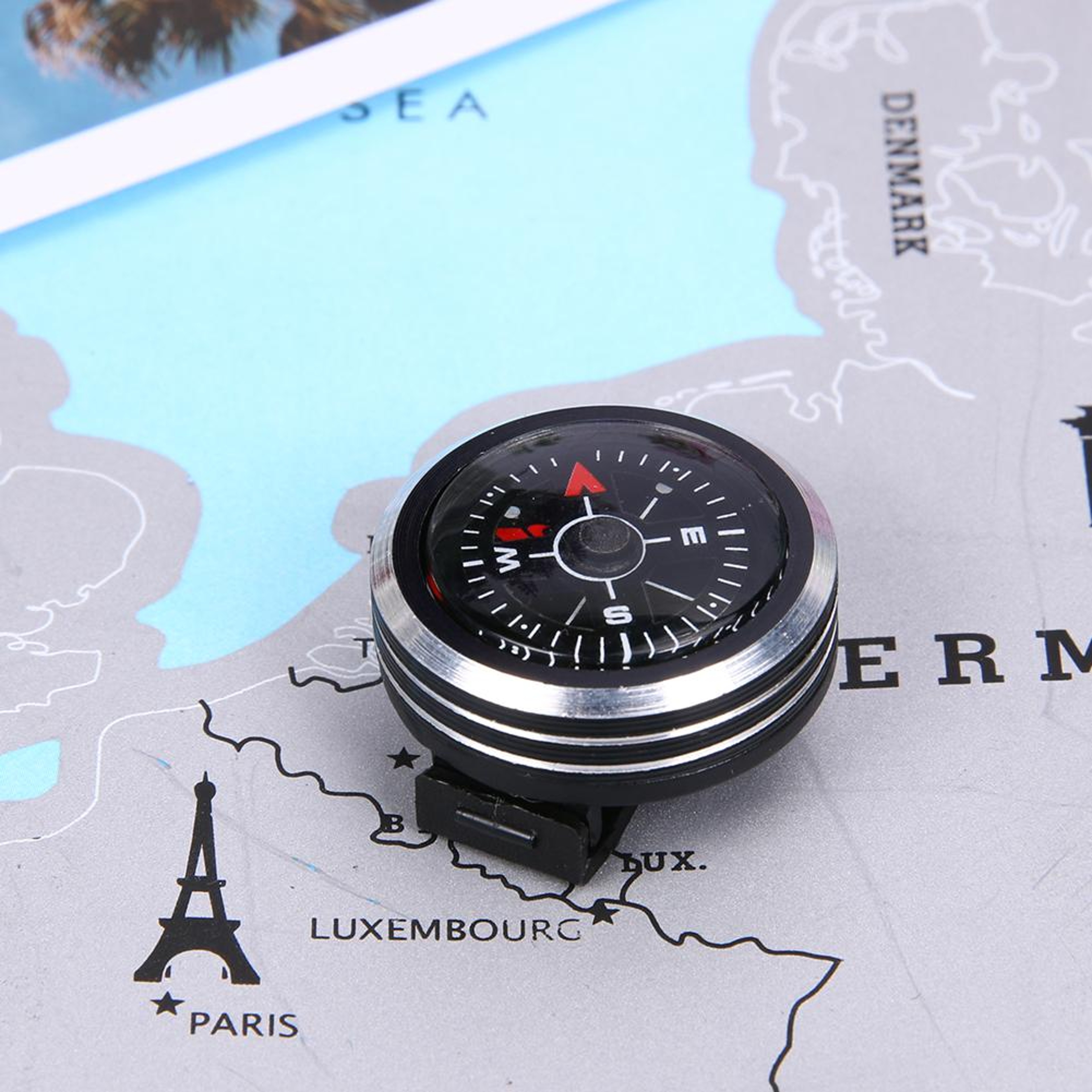 Mini Survival Bracelet Compass Wrist Navigation Tool for Hiking Camping and Outdoor Use – view 1