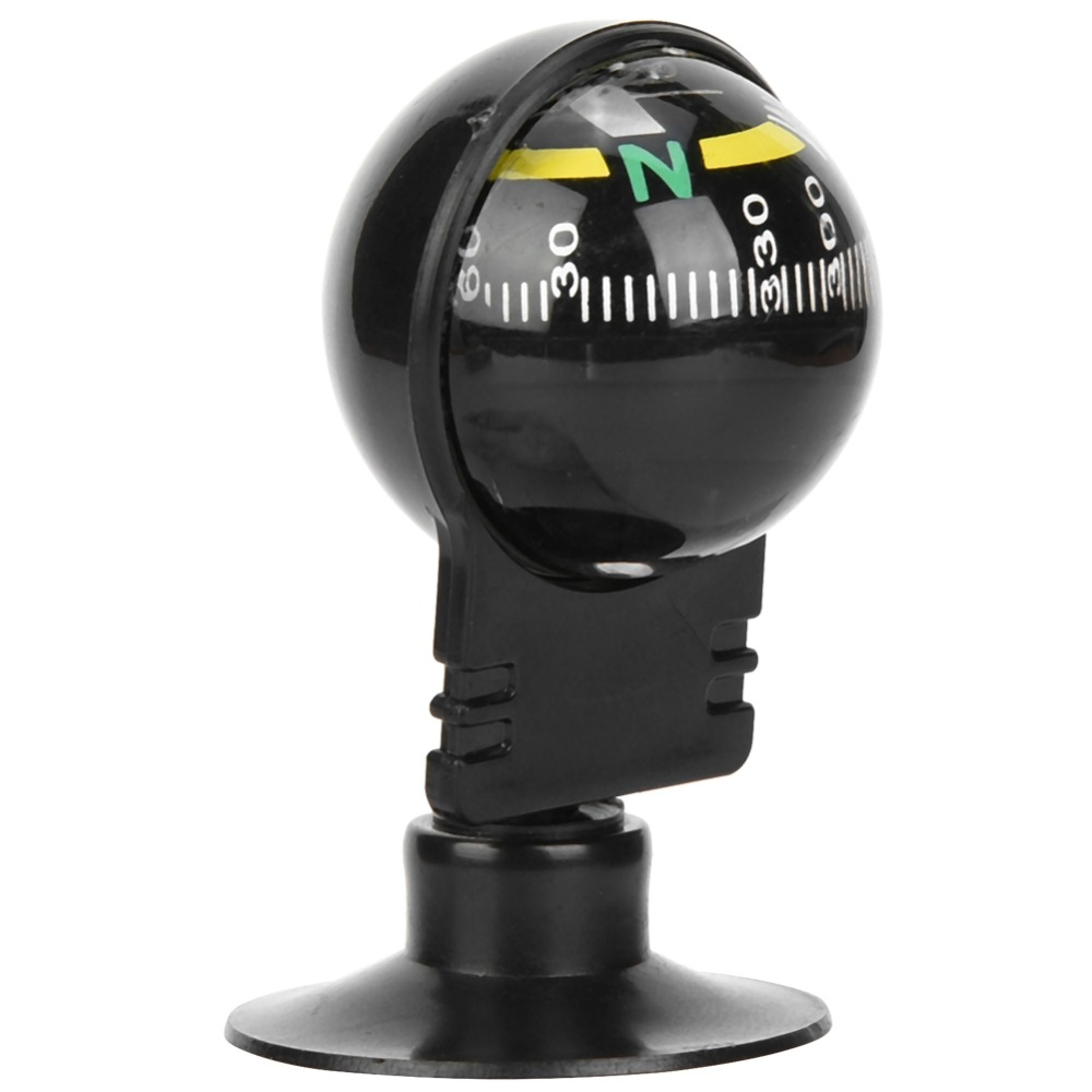 Adjustable car compass with suction mount dashboard navigation ball guide – view 1