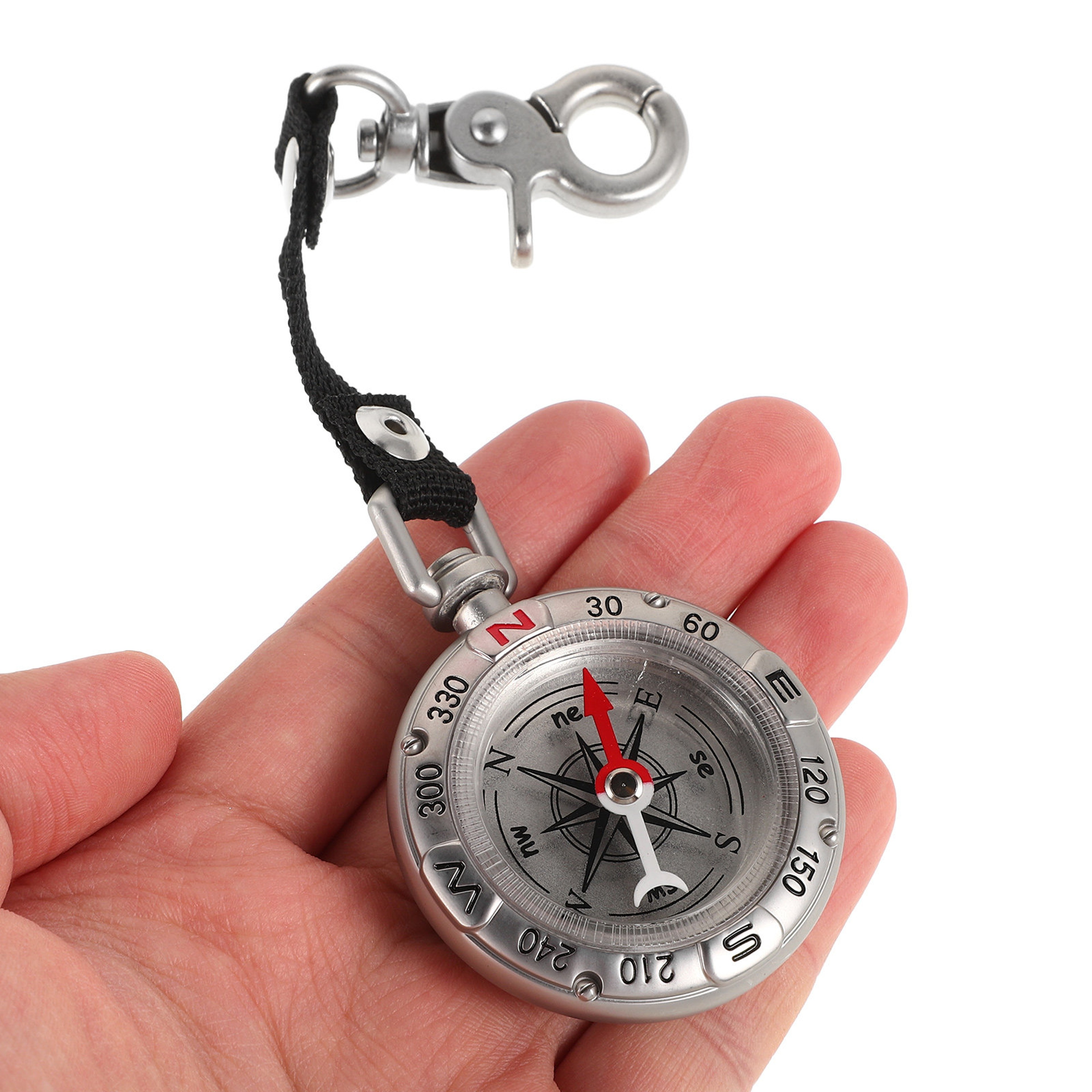 Vintage Outdoor Compass Keychain Pocket Navigation Survival Tool – view 3