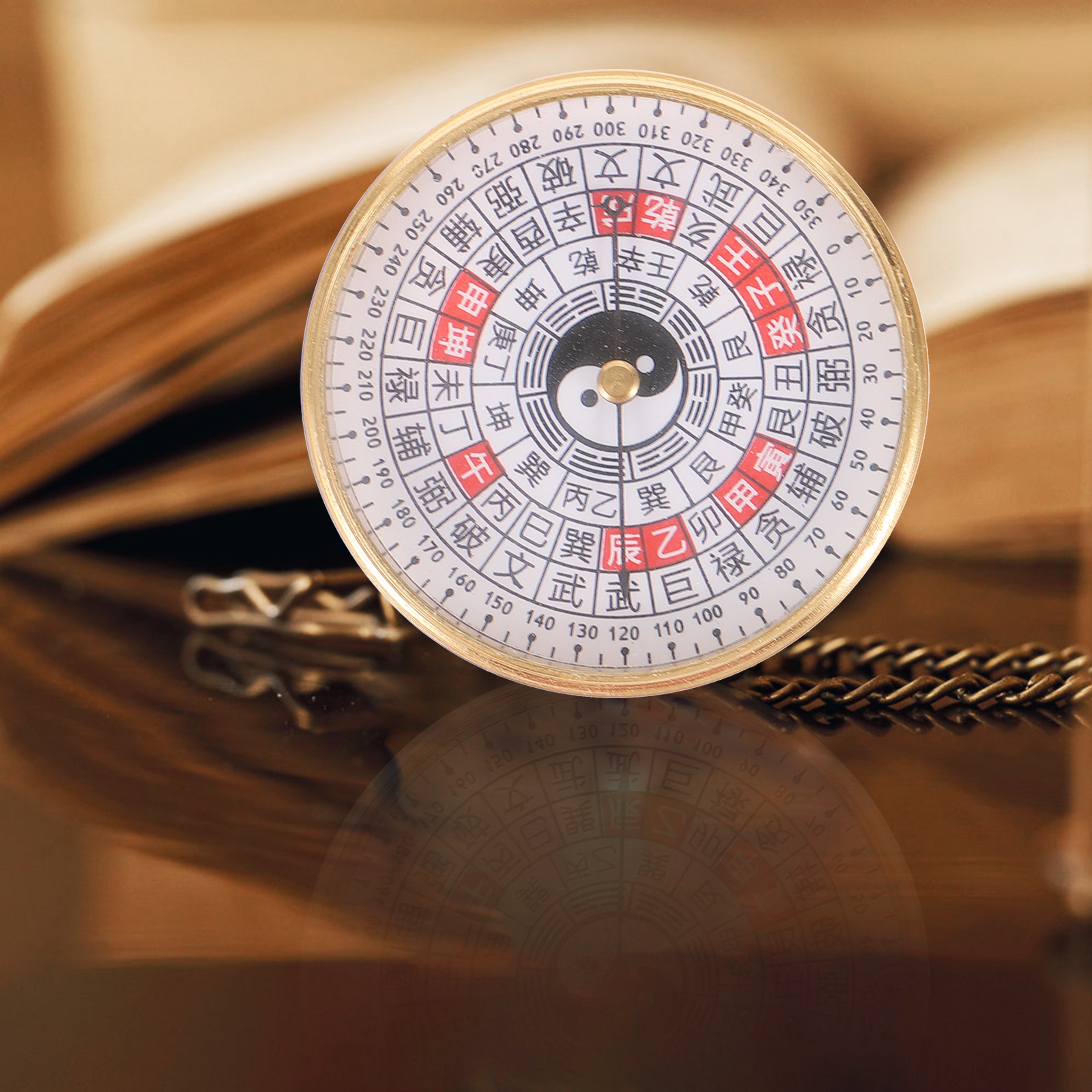 Pure Copper Feng Shui Compass Ancient Chinese Luo Pan Travel Compass – view 1