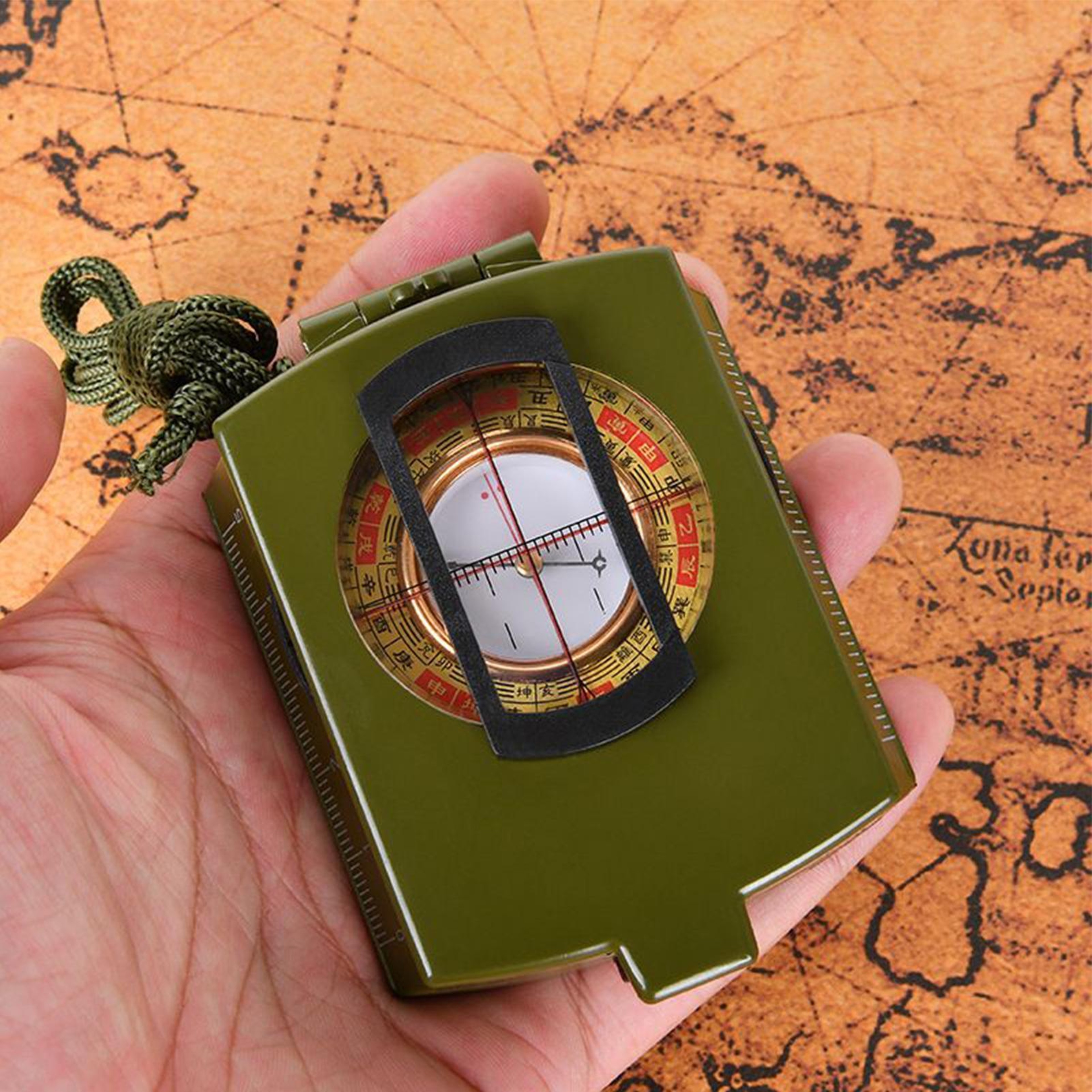 Waterproof Camping Compass with Lanyard Pouch Precision Outdoor Navigation Tool for Hiking Survival Gear – view 1