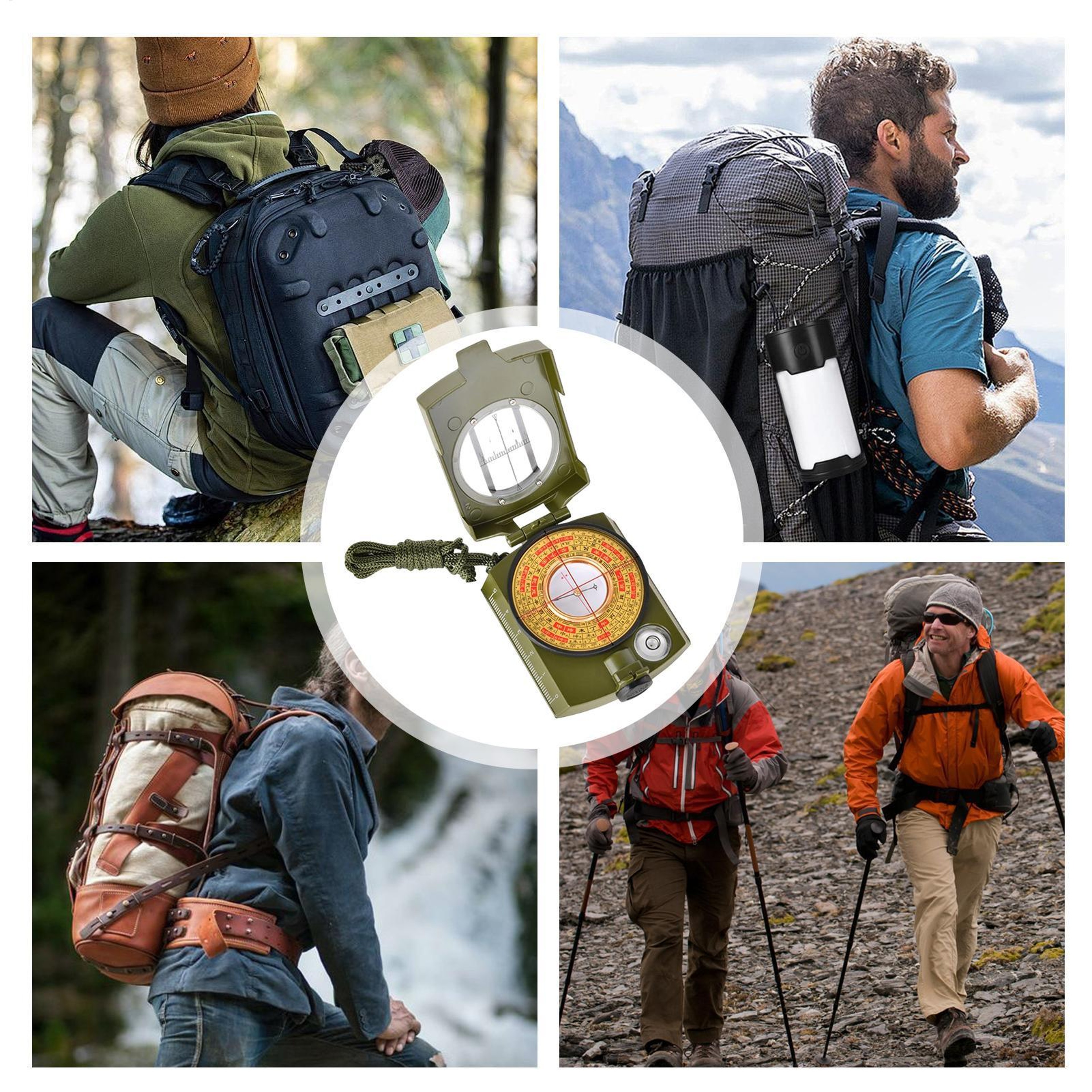 Waterproof Camping Compass with Lanyard Pouch Precision Outdoor Navigation Tool for Hiking Survival Gear – view 5