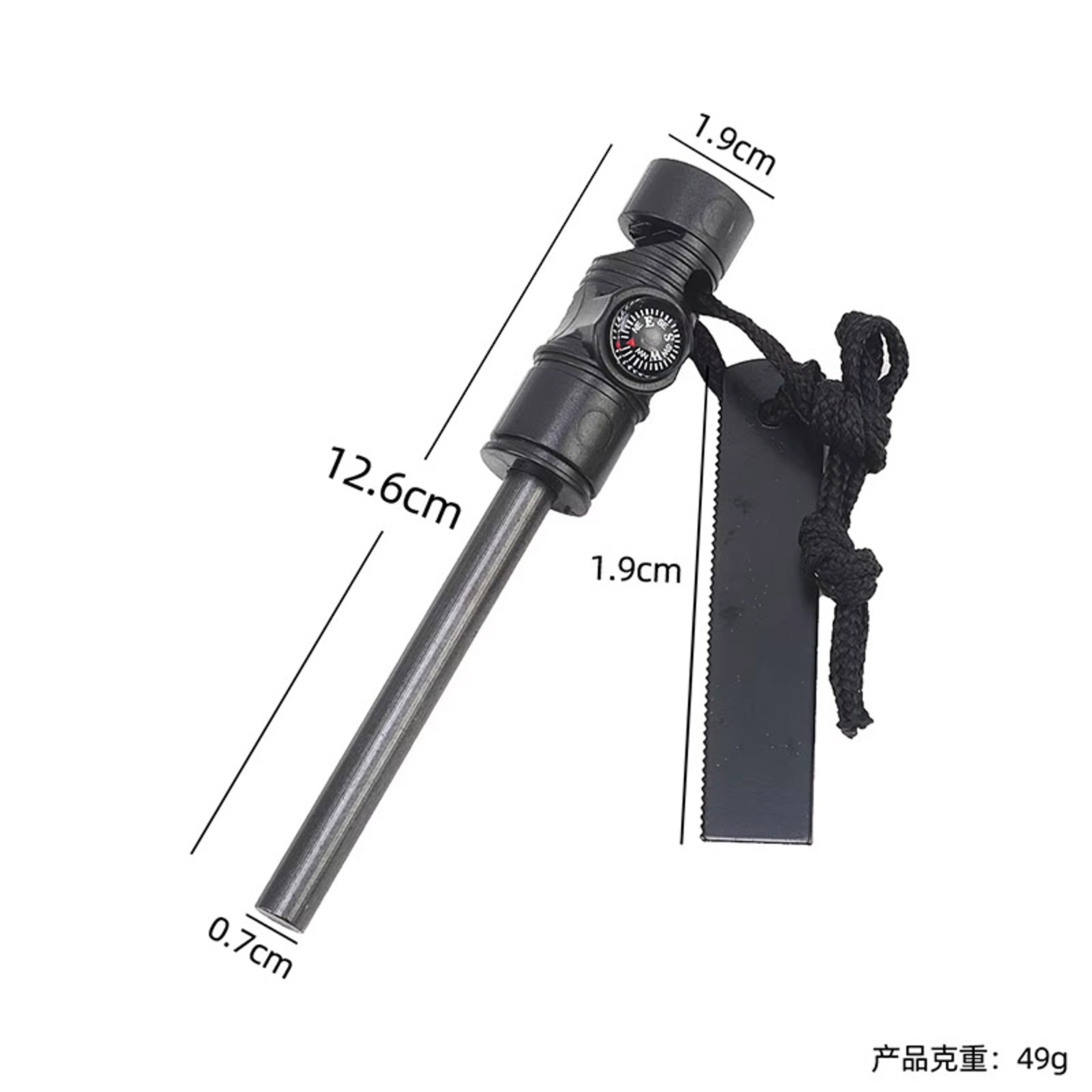 Magnesium Fire Starter Survival Kit with Whistle Compact Flint Fire Starter for Outdoor Emergency EDC – view 2
